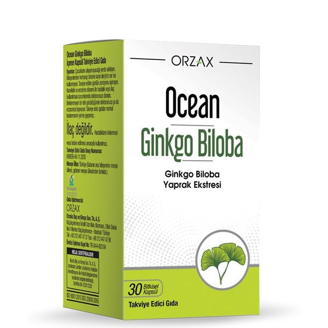 Orzax Ocean Ginkgo Biloba 30 Kapsül