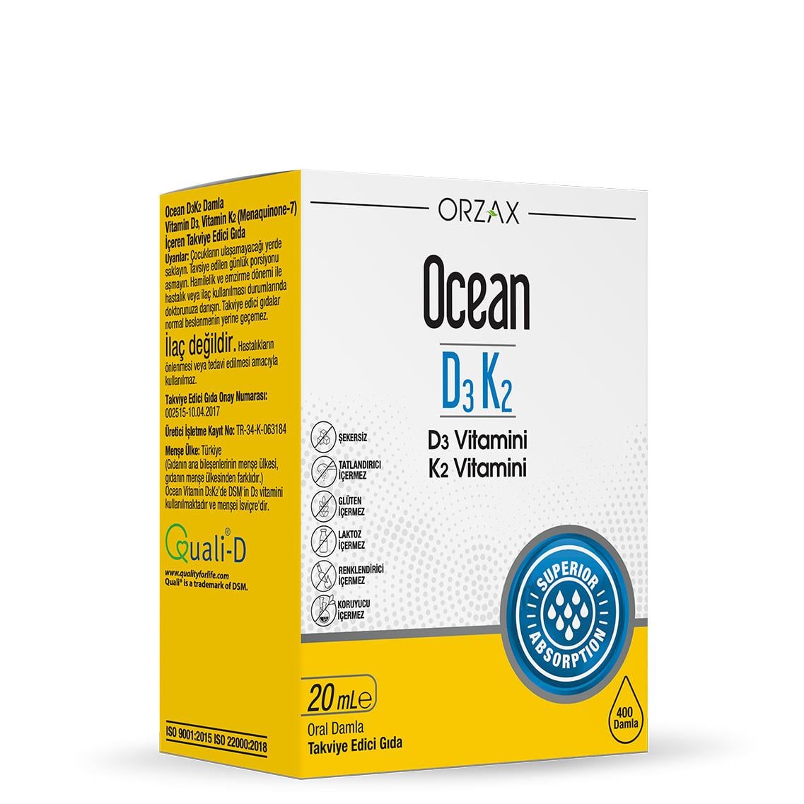 Orzax Vitamin D3 K2 Damla 20ml