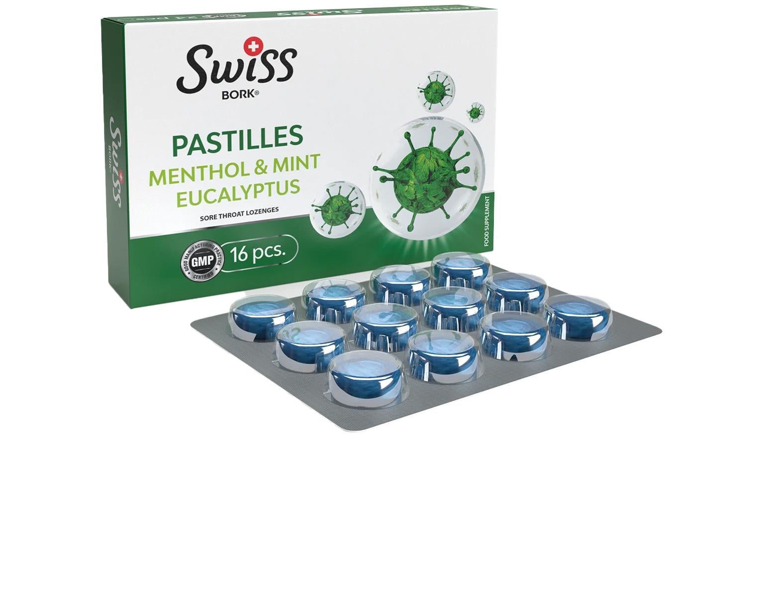 Swıss Bork Mentol Nane Okaliptus Pastil 16'lı