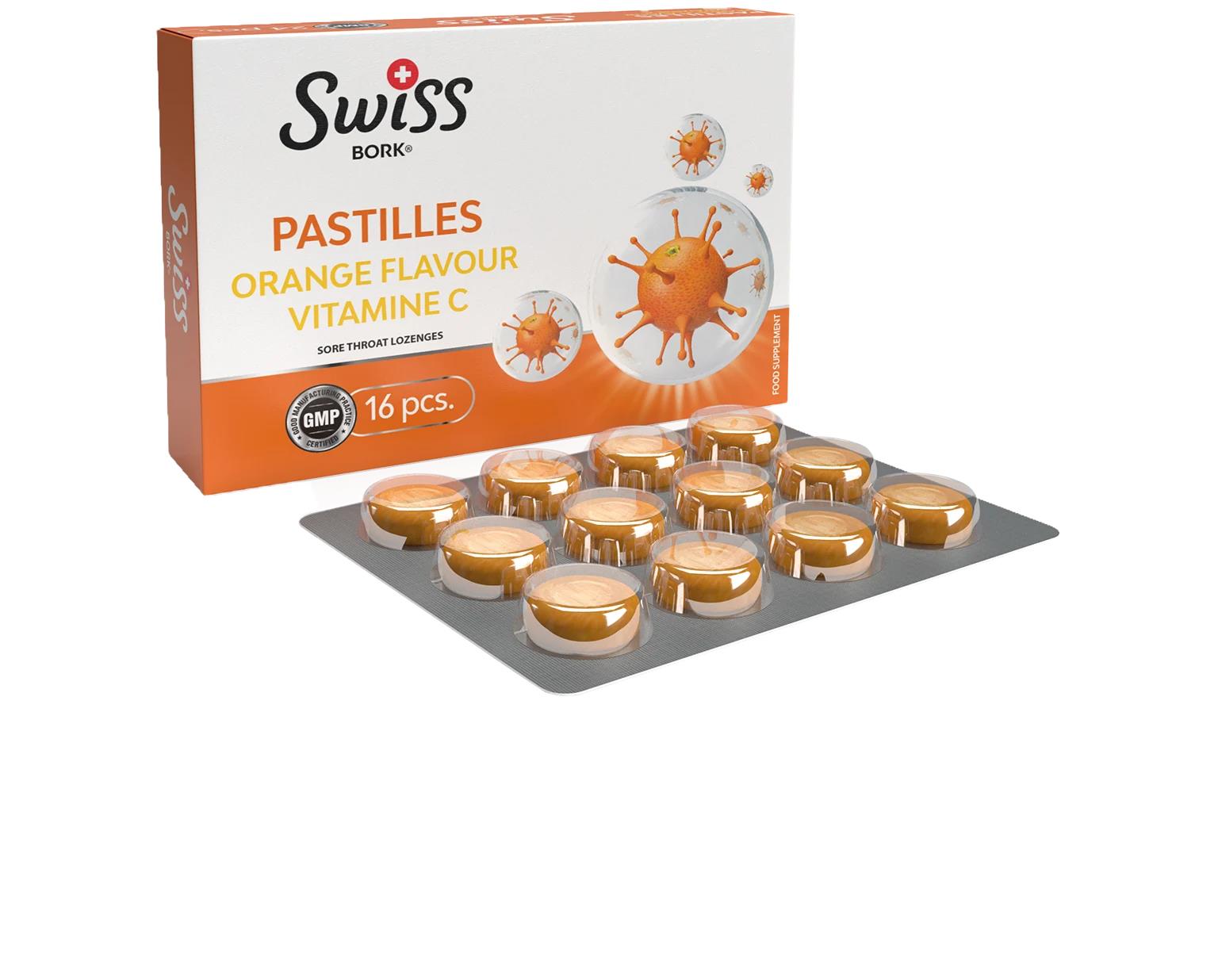 Swiss Bork Portakal Aromalı C Vitamini Pastil 16'lı