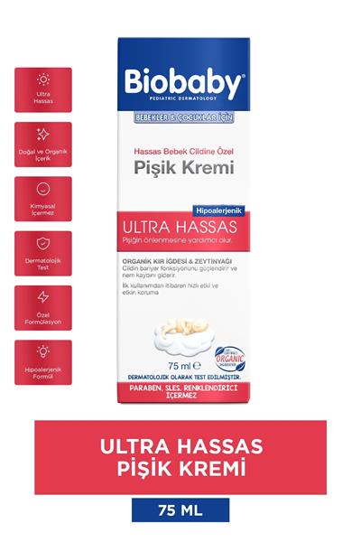 Biobaby Bebek Pişik Kremi %40 Çinko 75 gr - Organik Kır Iğdesi Yağı Ve Zeytinyağı Içerir