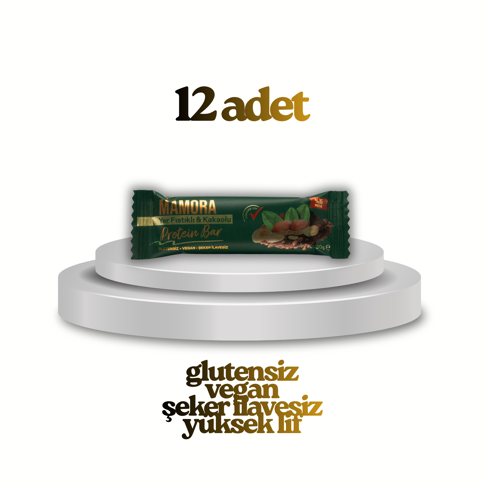 MAMORA Bar 12'li Yer Fıstığı & Kakao Protein Bar