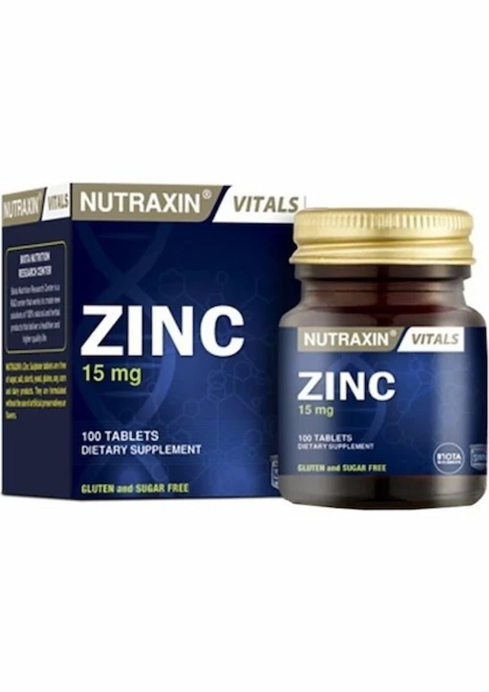 Nutraxin Zinc Sulphate – 100 Tablet (Çinko Takviyesi)