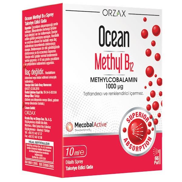 Orzax Ocean Methyl B12 1000 Mcg Sprey 10 ml