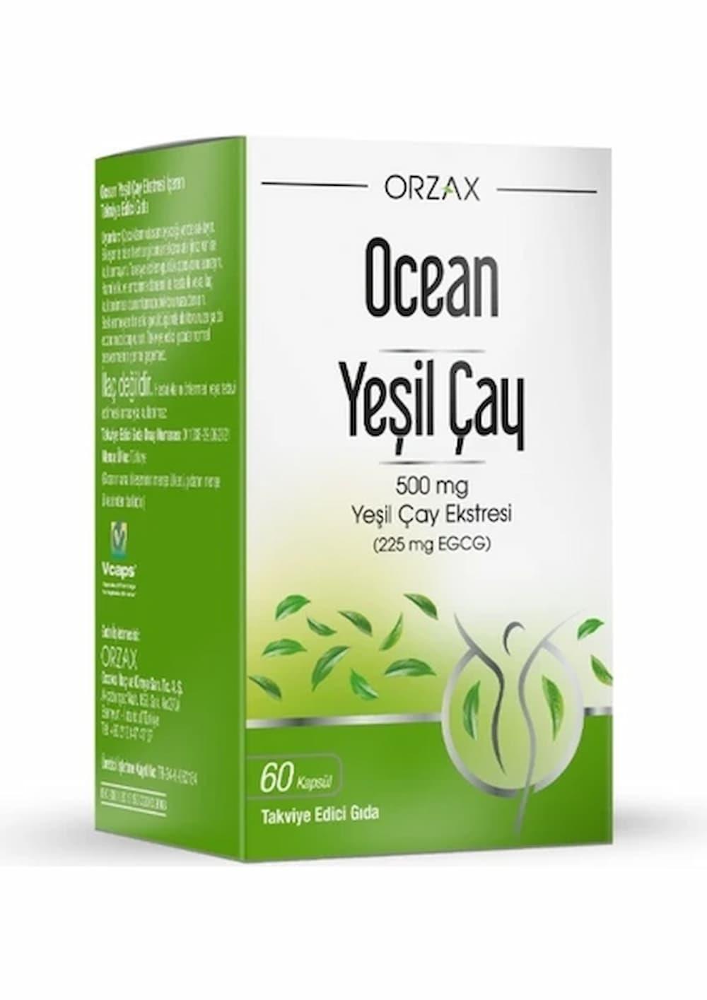 Orzax Ocean Yeşil Çay 500 Mg 60 Kapsül
