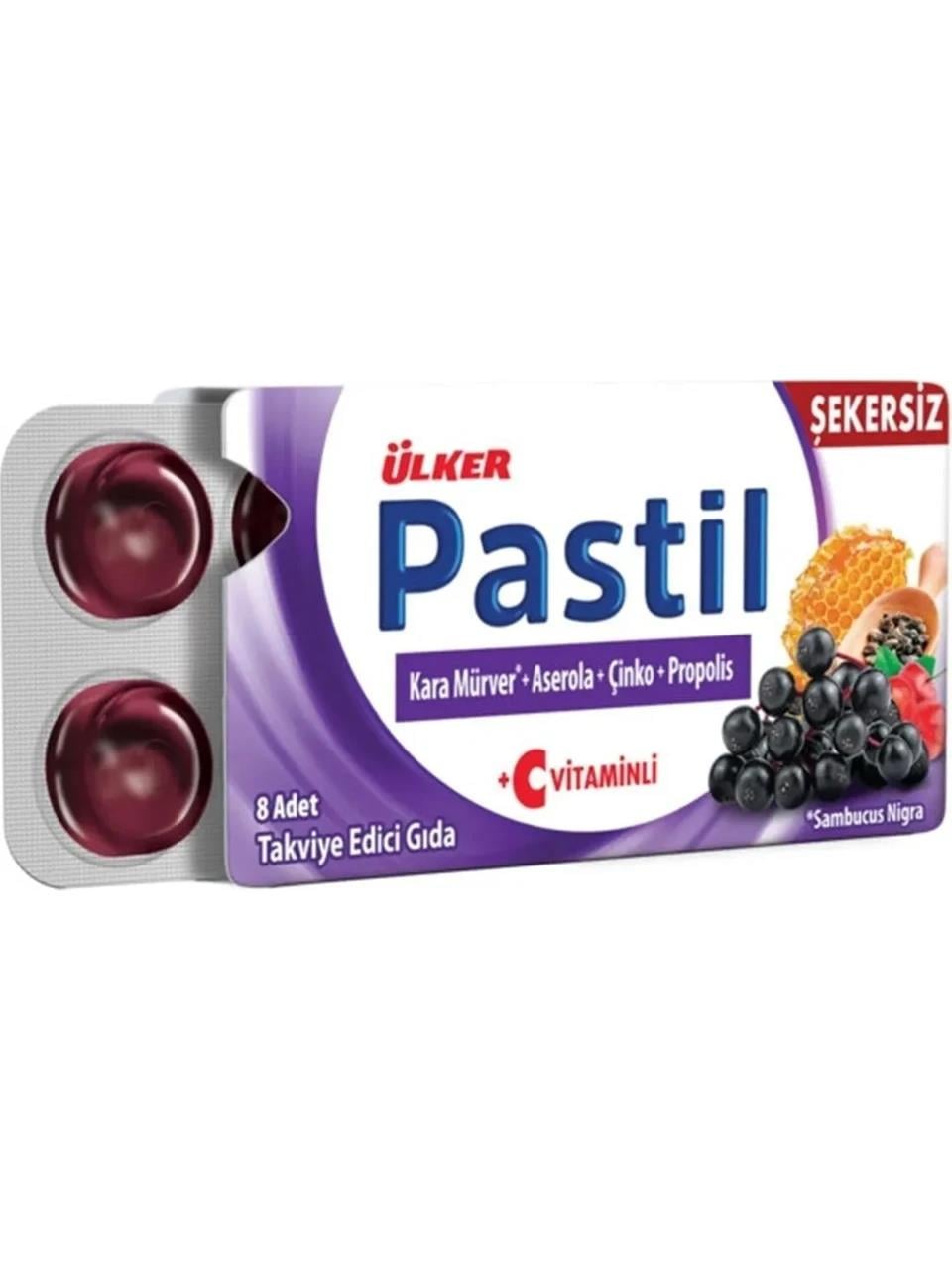 Pastil Kara Mürver + Aserola + Çinko + Propolis Şekersiz ve C Vitaminli