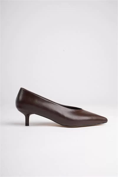 Kadın Acı Kahve 4 cm İnce Topuklu Stiletto TR05MS02D