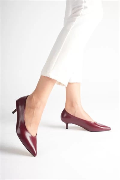 Kadın Bordo 4 cm İnce Topuklu Stiletto TR05MS02E