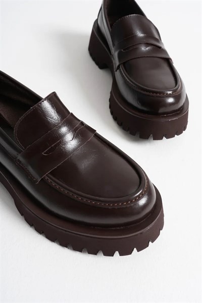 Kadın Günlük Acı Kahve Loafer Ayakkabı TR10MS02B