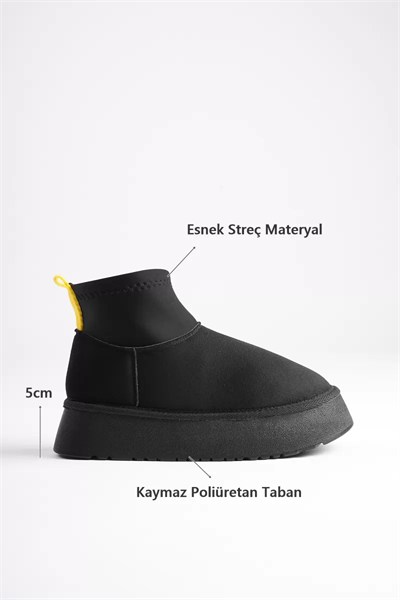 Kadın Siyah Kışlık İçi Kürklü Kalın Taban Bot TR04MK04A