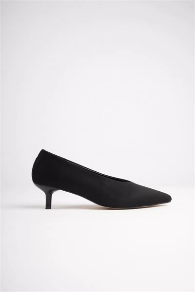Kadın Siyah Süet 4 cm İnce Topuklu Stiletto TR05MS02F