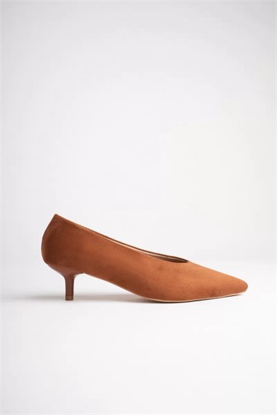 Kadın Taba Süet 4 cm İnce Topuklu Stiletto TR05MS02J