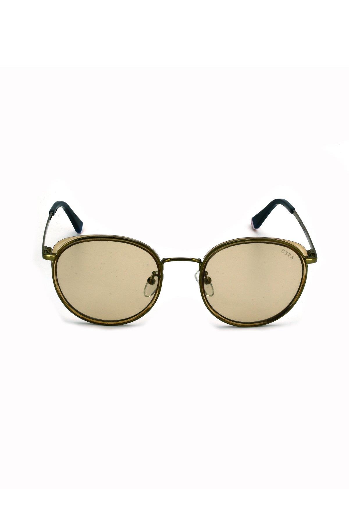 U.S. POLO ASSN. USS 0130 C6 Sarı Metal Çerçeve Oval Organik Sarı Cam Kadın, Erkek ve Unisex Model Güneş Gözlüğü