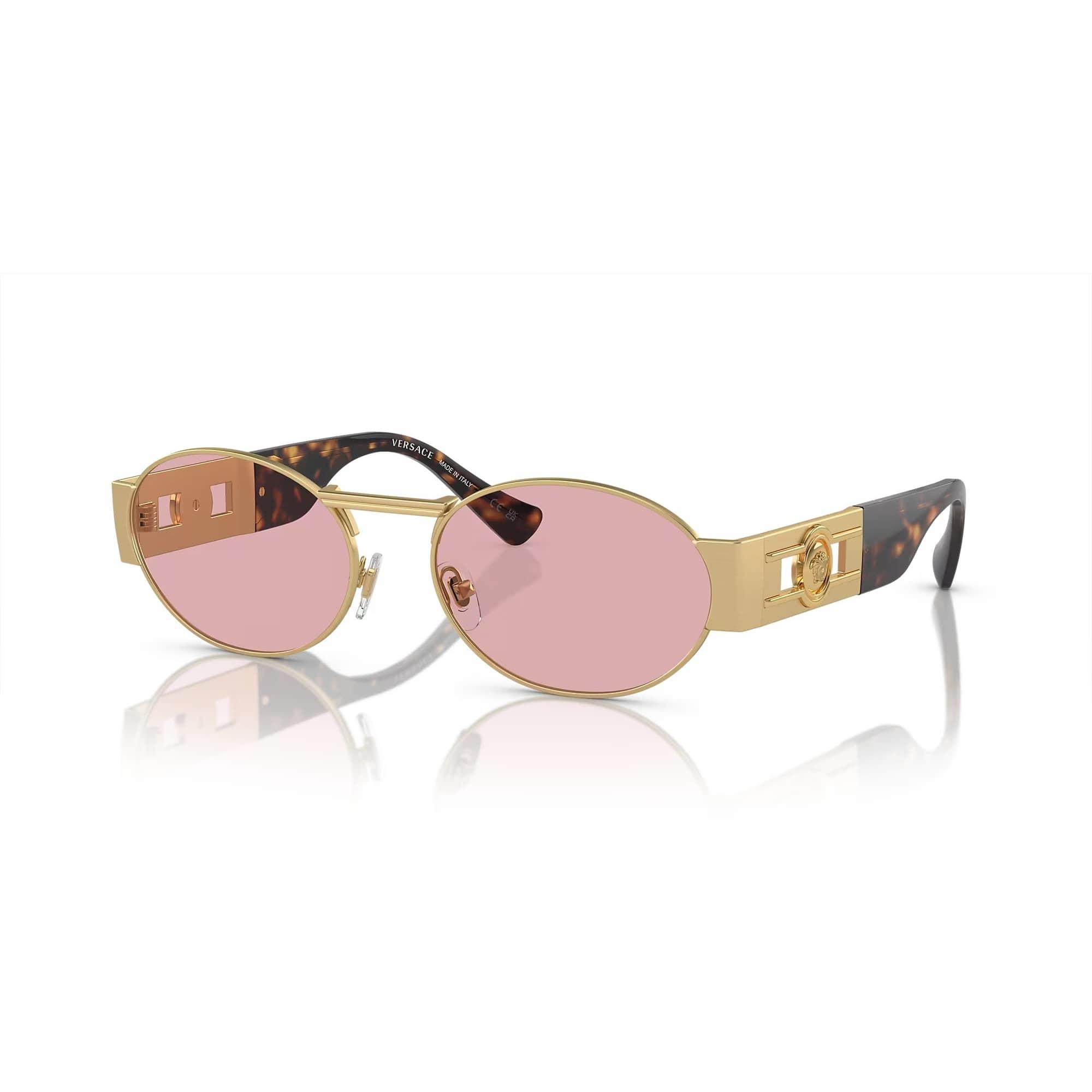 VERSACE MOD 2264 1002/84 PEMBE CAMLI SARI METAL GÜNEŞ GÖZLÜĞÜ
