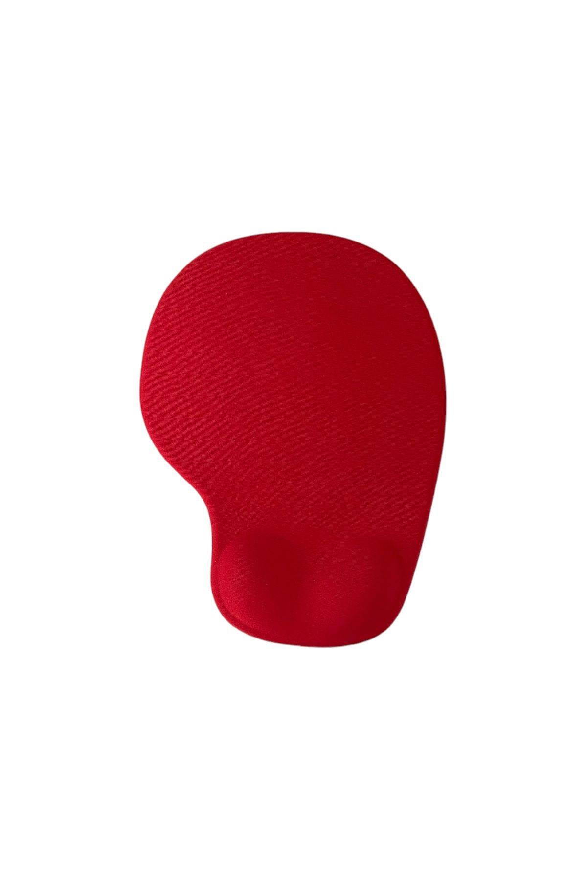Bilek Destekli Memory Foam Kaymaz Taban Mouse Pad KIRMIZI