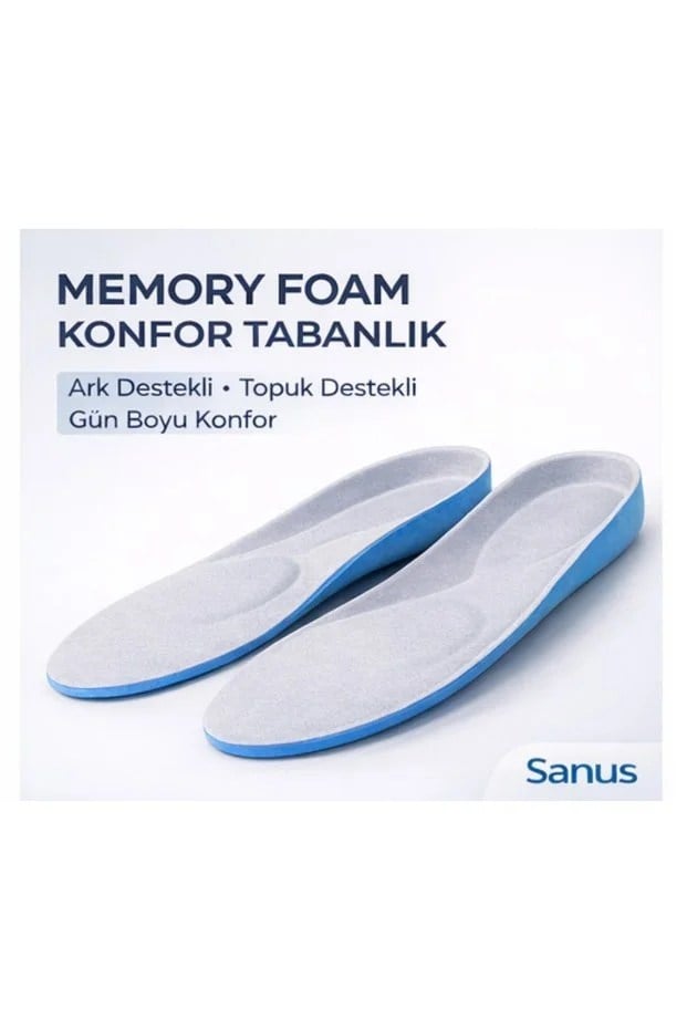 M2040 Boy Yükseltici Memory Foam Ark ve Topuk Destekli Tabanlık – Gri