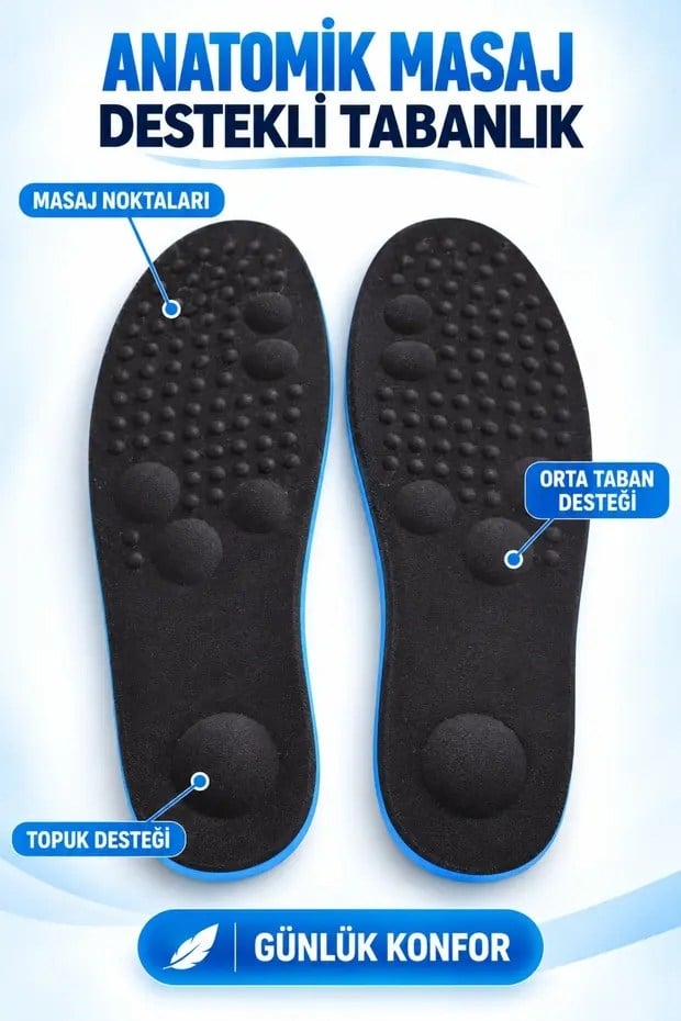 MR003 Anatomik Masaj Noktalı Günlük Konfor Tabanlığı – Siyah