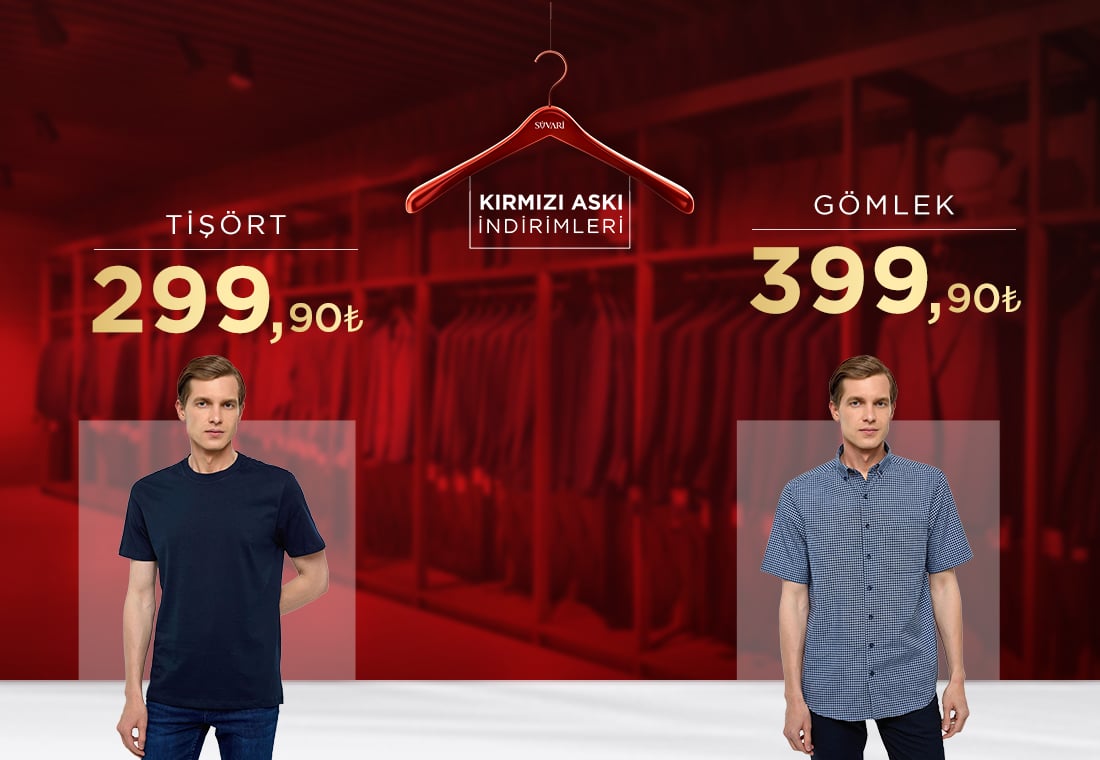 Kırmızı Askı İndirimleri Tişört&Gömlek