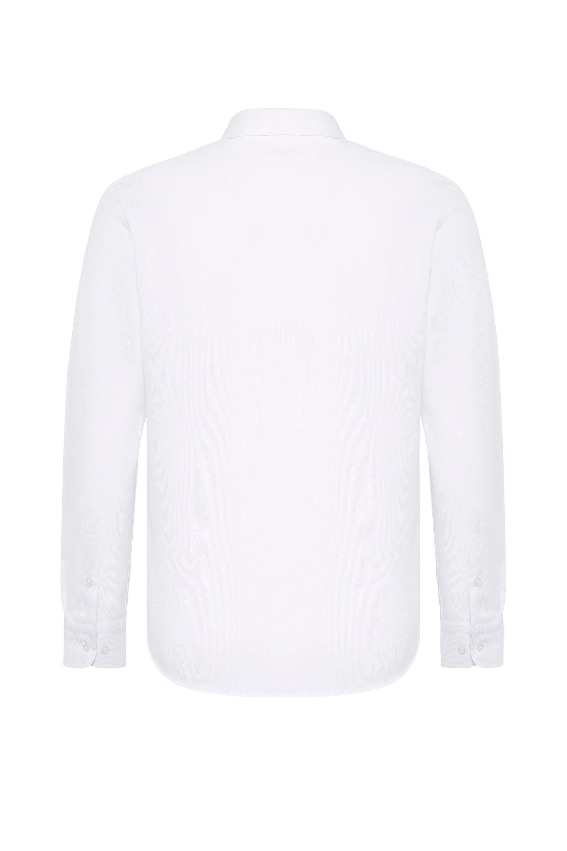 Beyaz Slim Fit Düz Klasik Yaka Gömlek