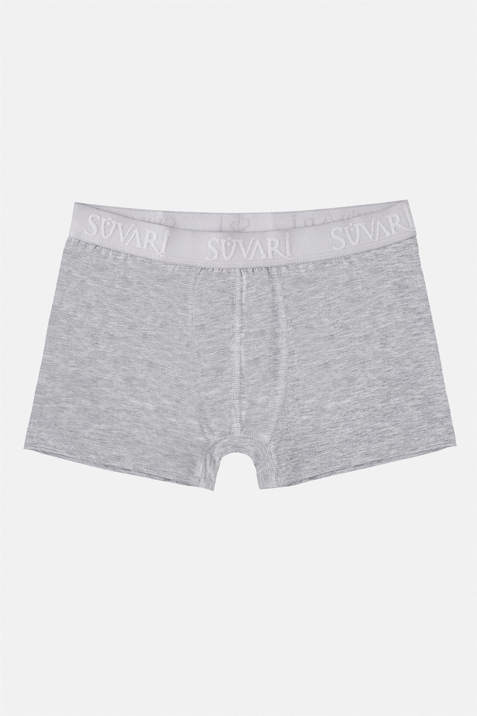 Süvari Gri Regular Düz Boxer