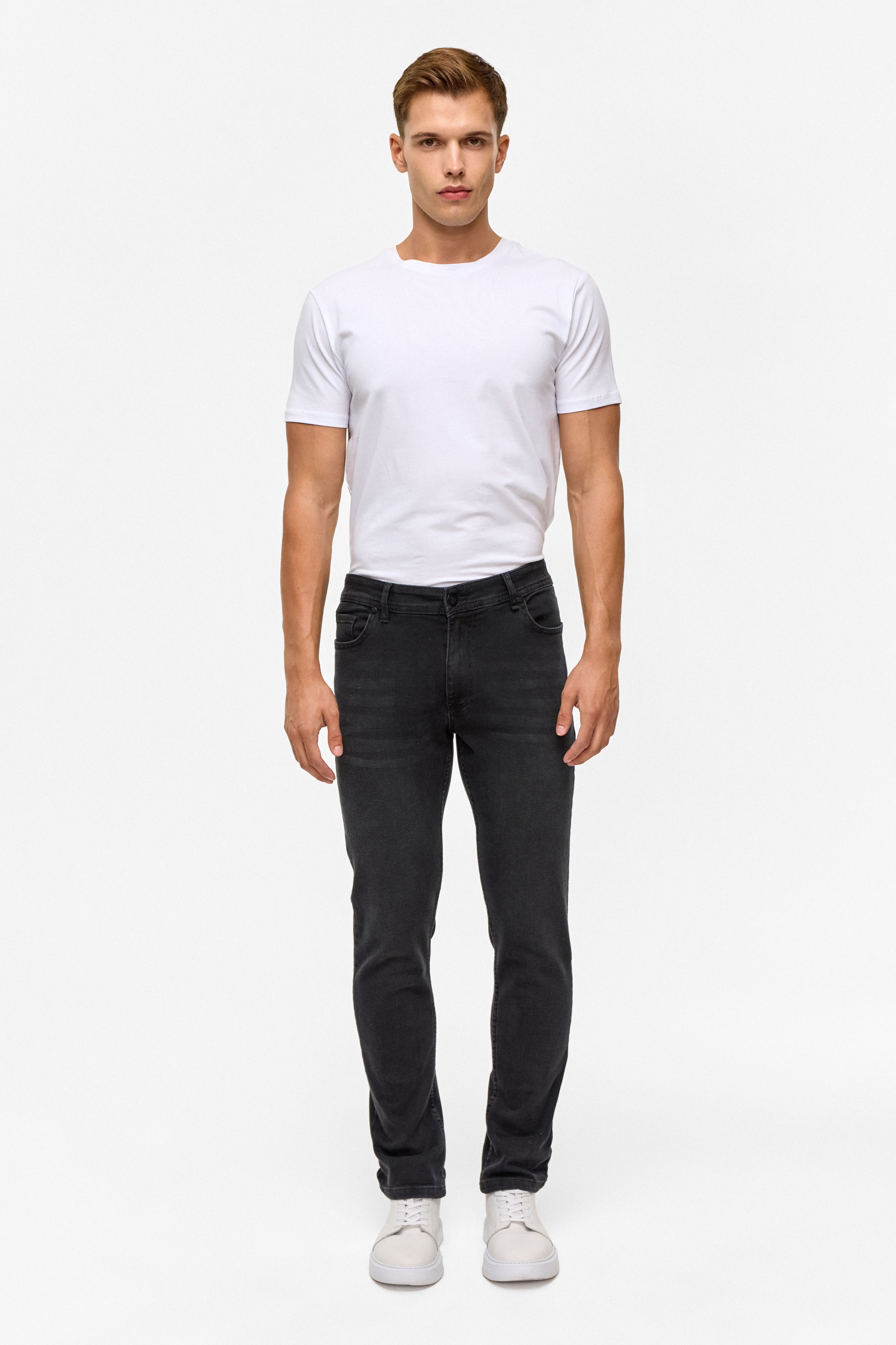 Süvari Gri Slim Denim Pantolon
