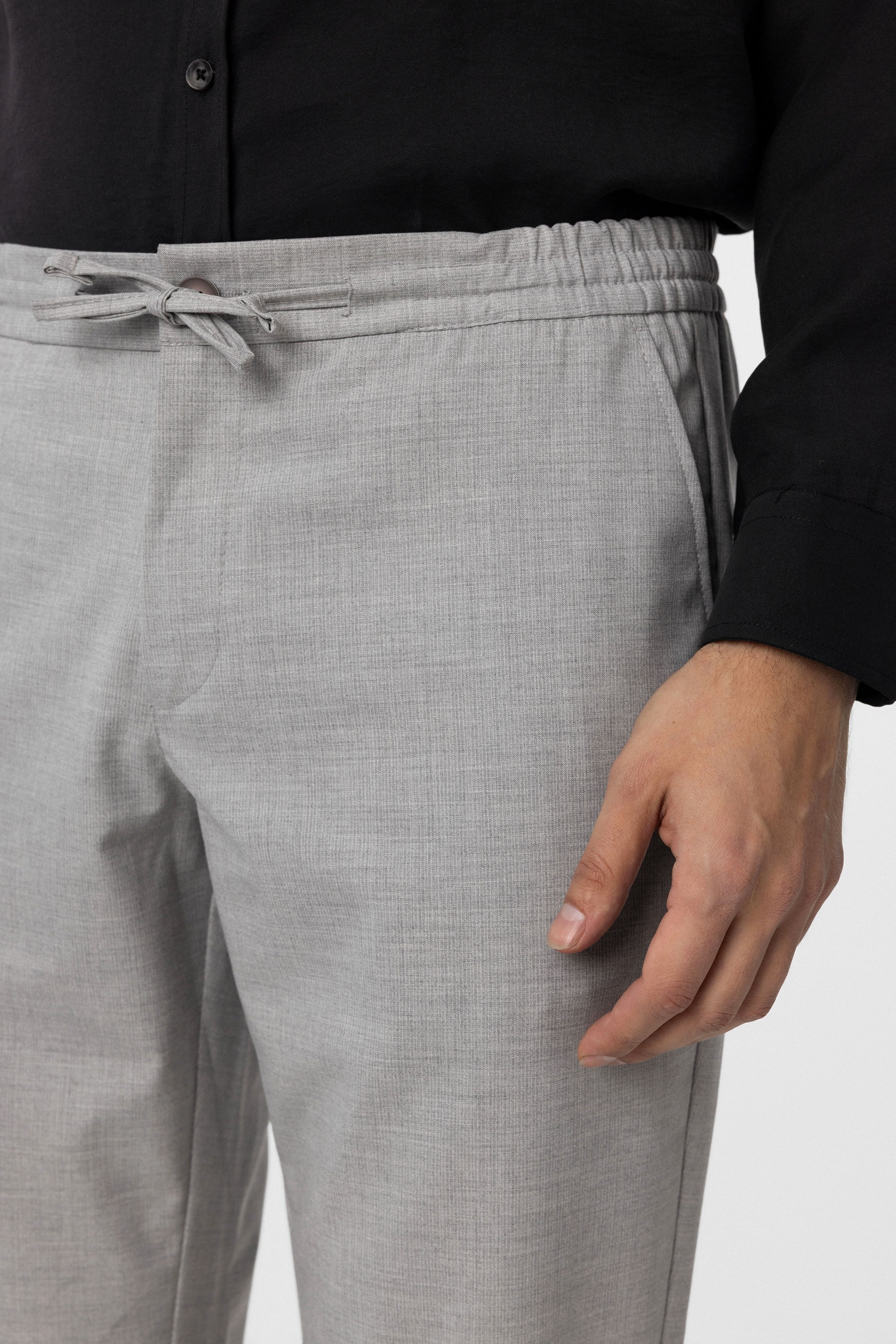 Süvari Gri Slim Fit Düz Jogger Pantolon görsel 3