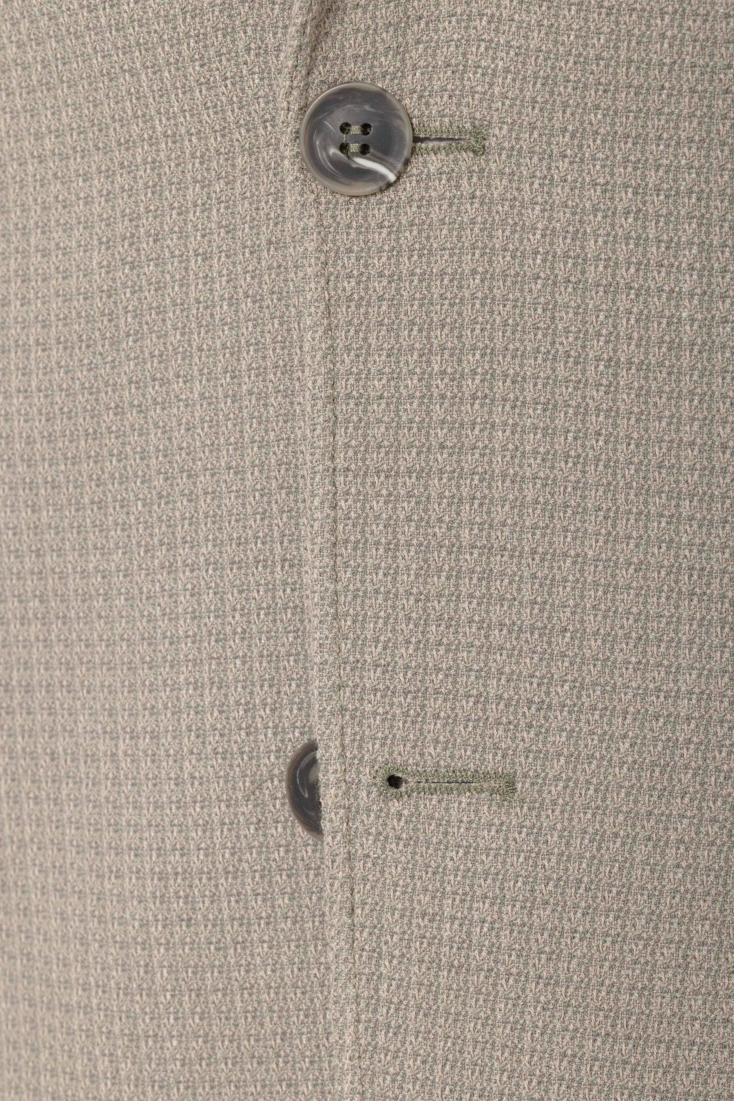 Haki Slim Fit Desenli Mono Yaka 6 Drop Ceket