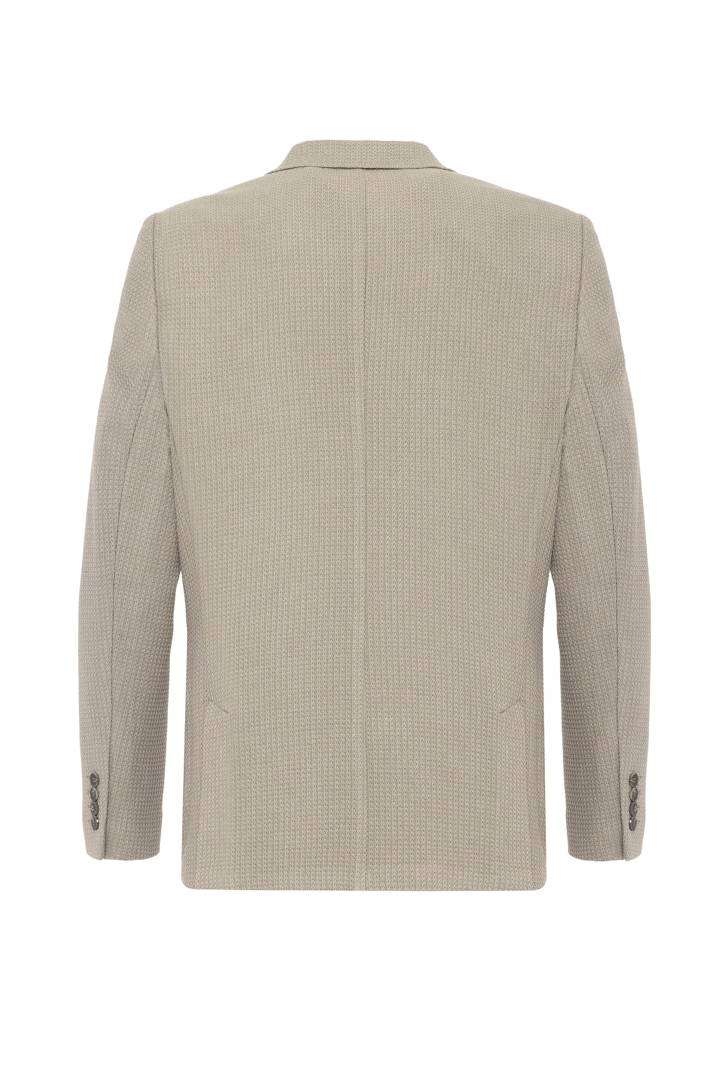 Haki Slim Fit Desenli Mono Yaka 6 Drop Ceket