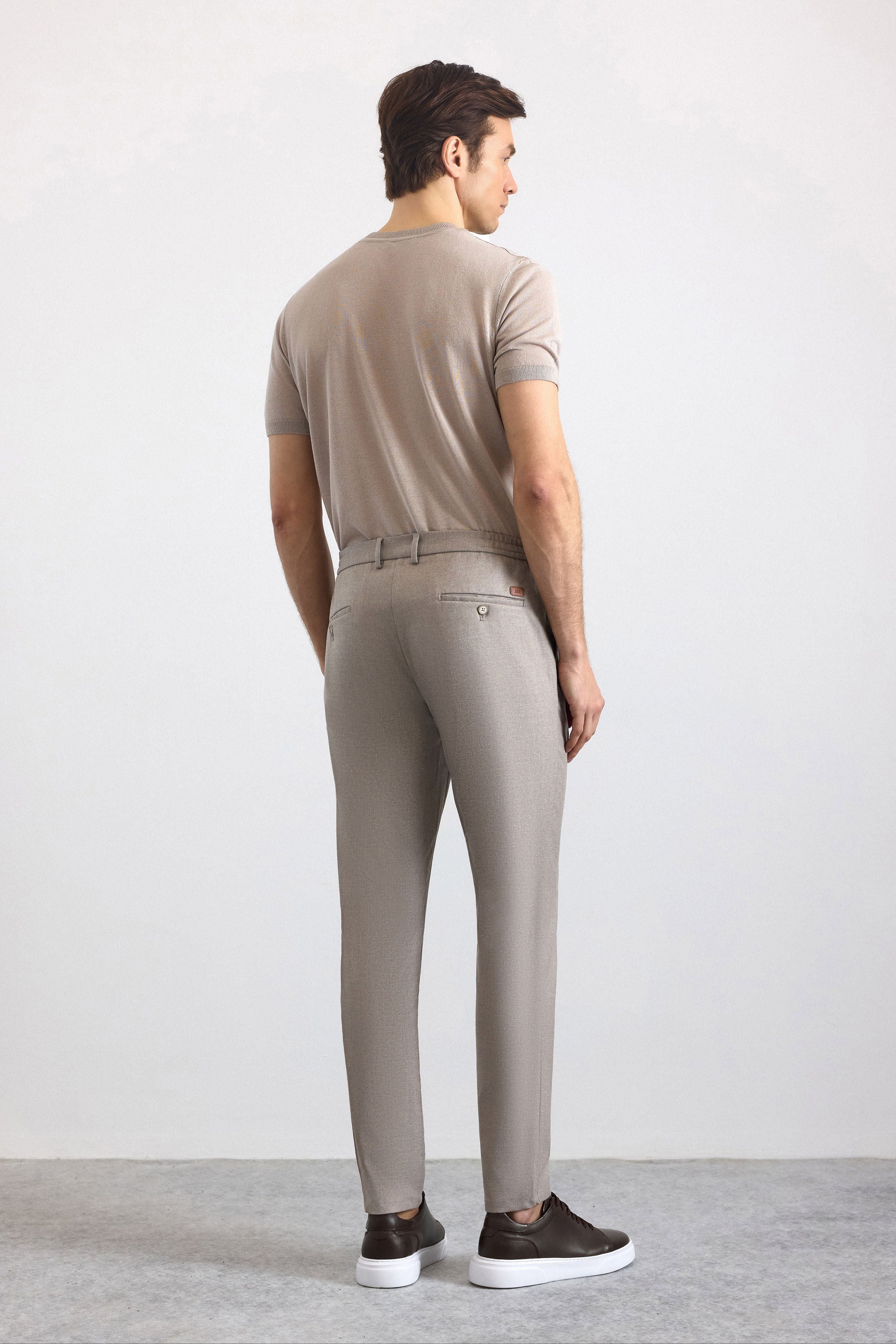 Süvari Kiremit Slim Düz Jogger Pantolon görsel 3