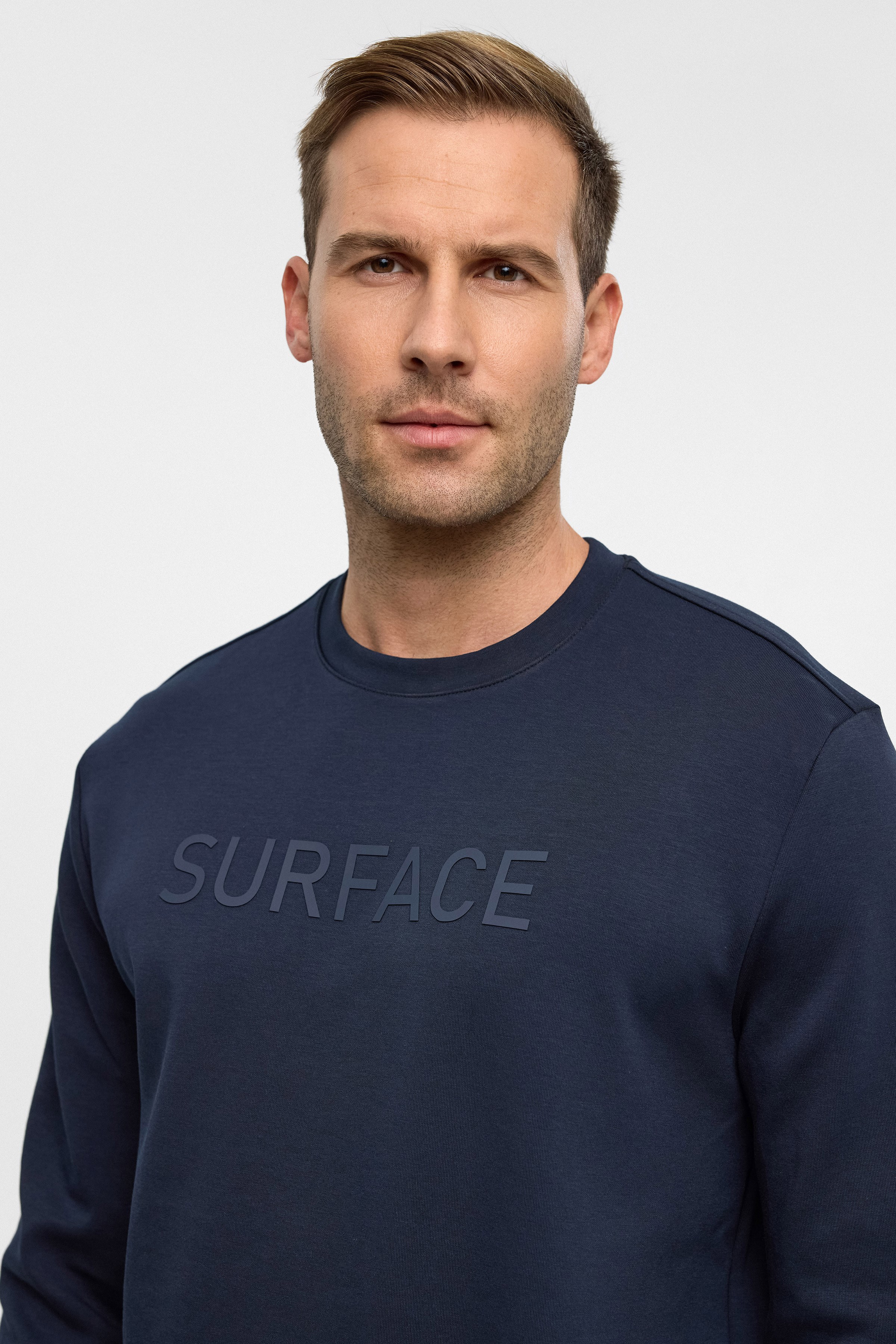 Süvari Lacivert Regular Düz Bisiklet Yaka Sweatshirt görsel 2