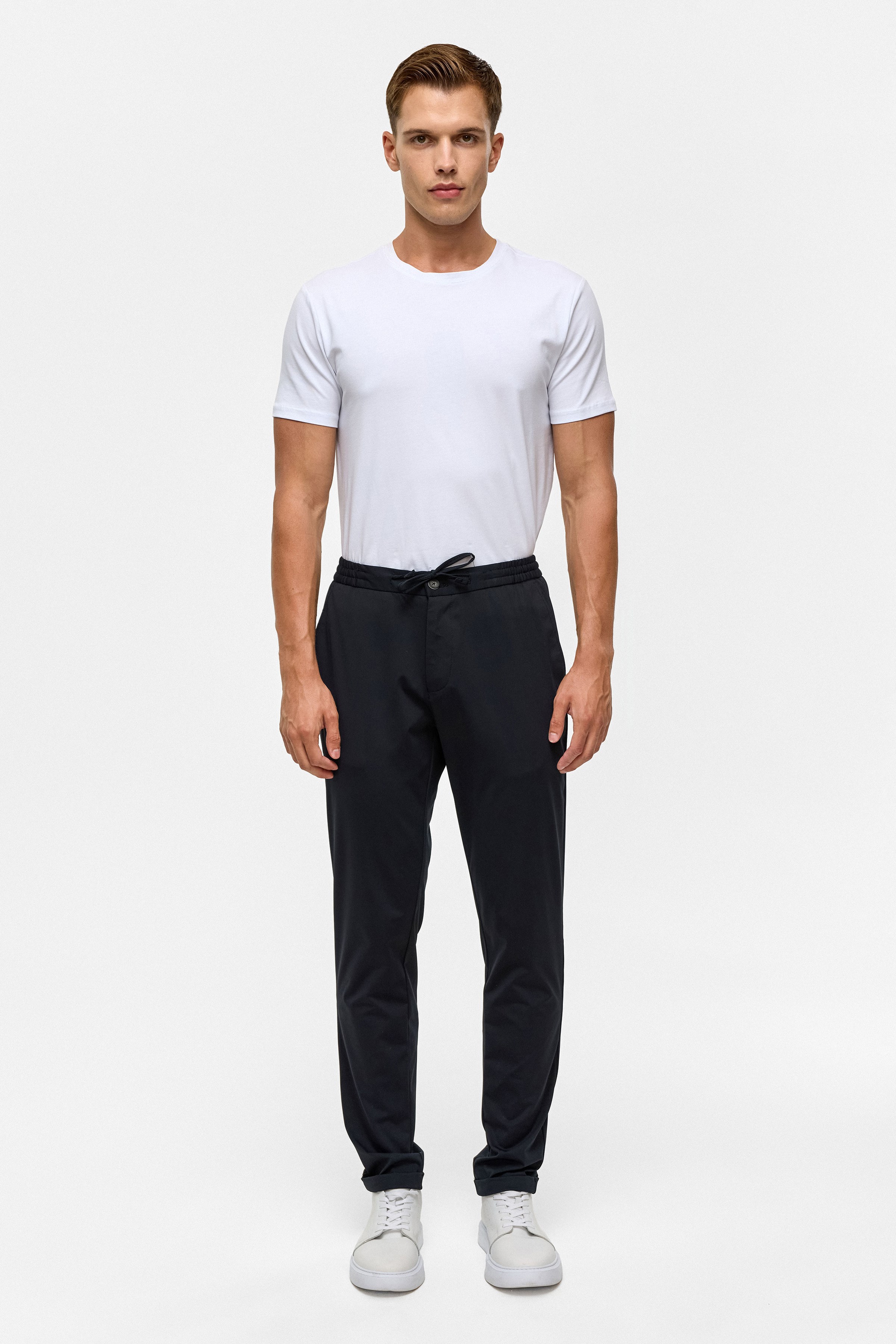 Süvari Lacivert Slim Armürlü Jogger Pantolon