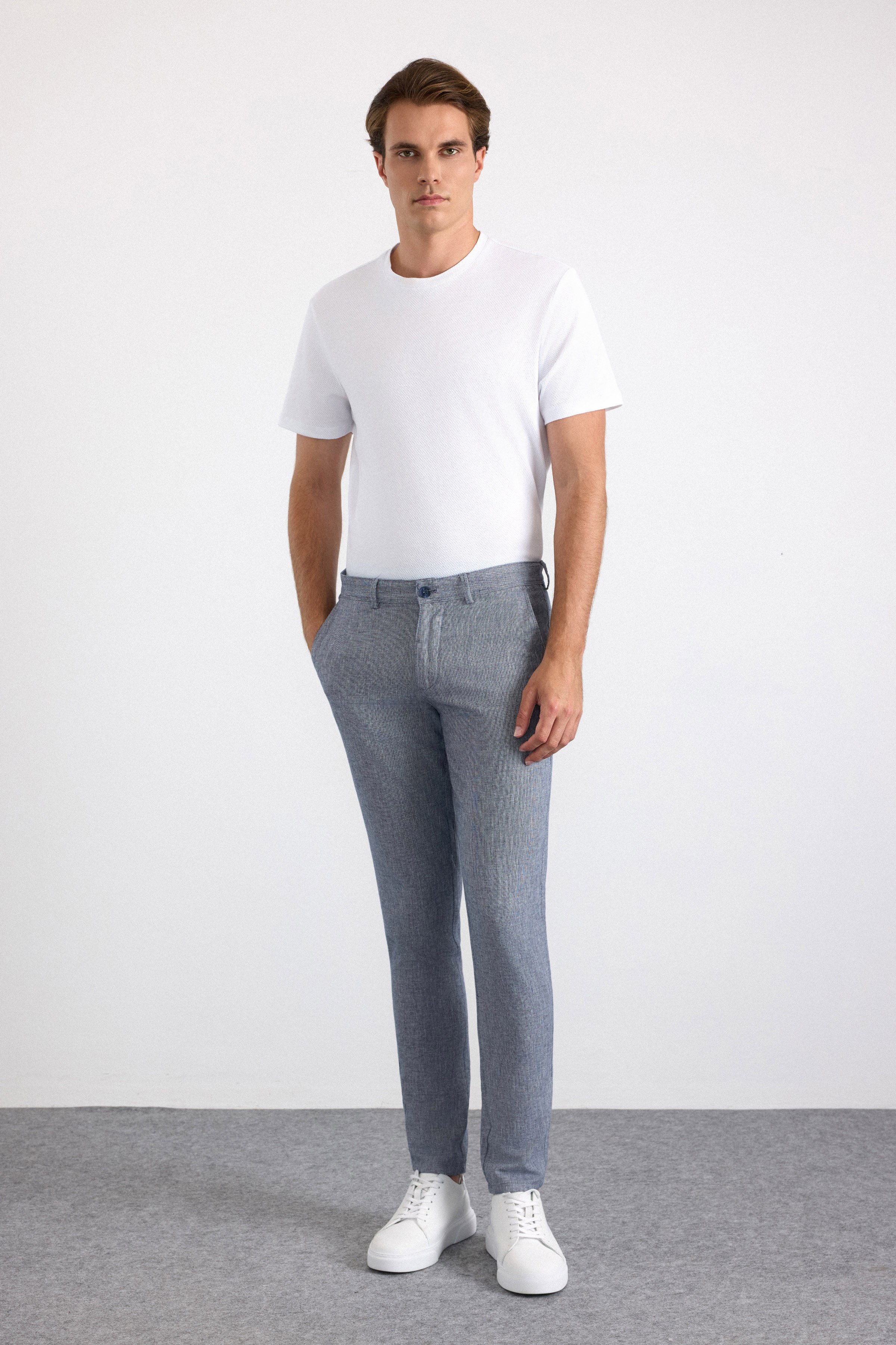 Süvari Lacivert Slim Casual Pantolon