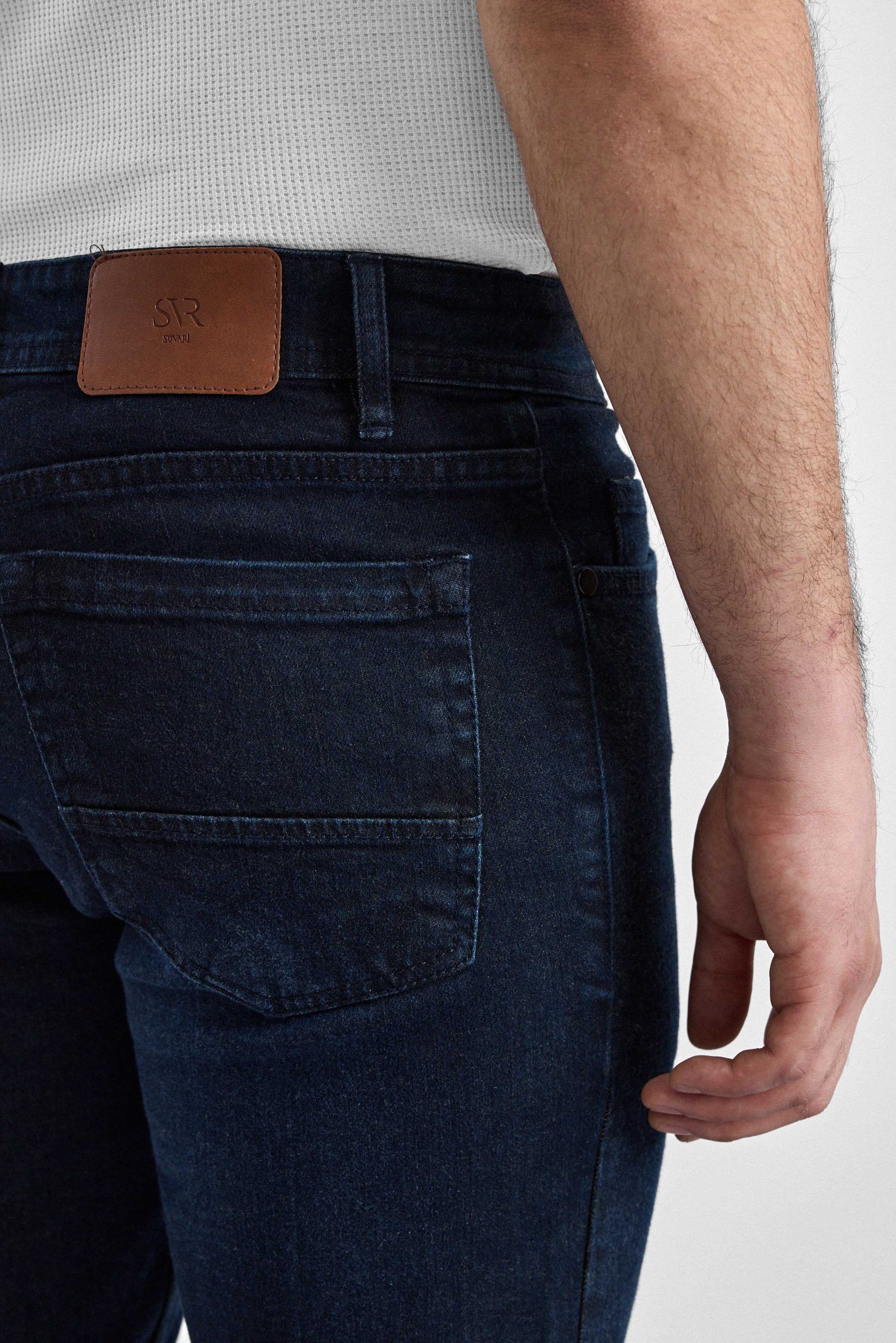 Lacivert Slim Denim Pantolon