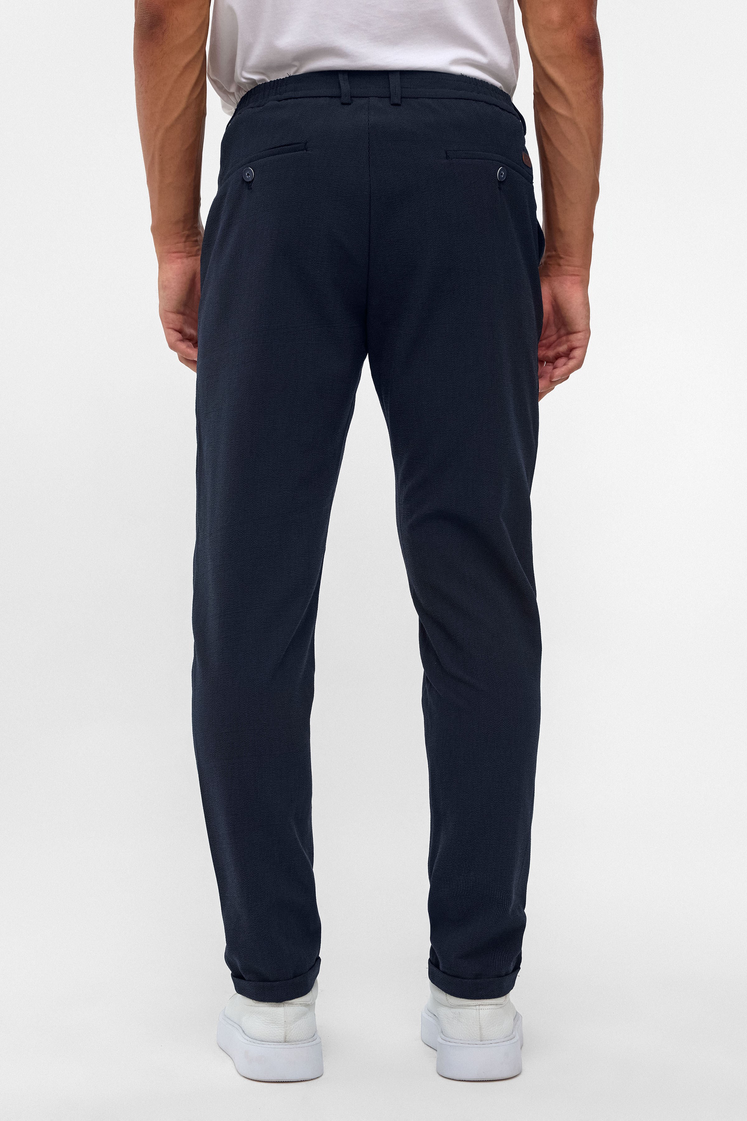 Lacivert Slim Düz Jogger Pantolon
