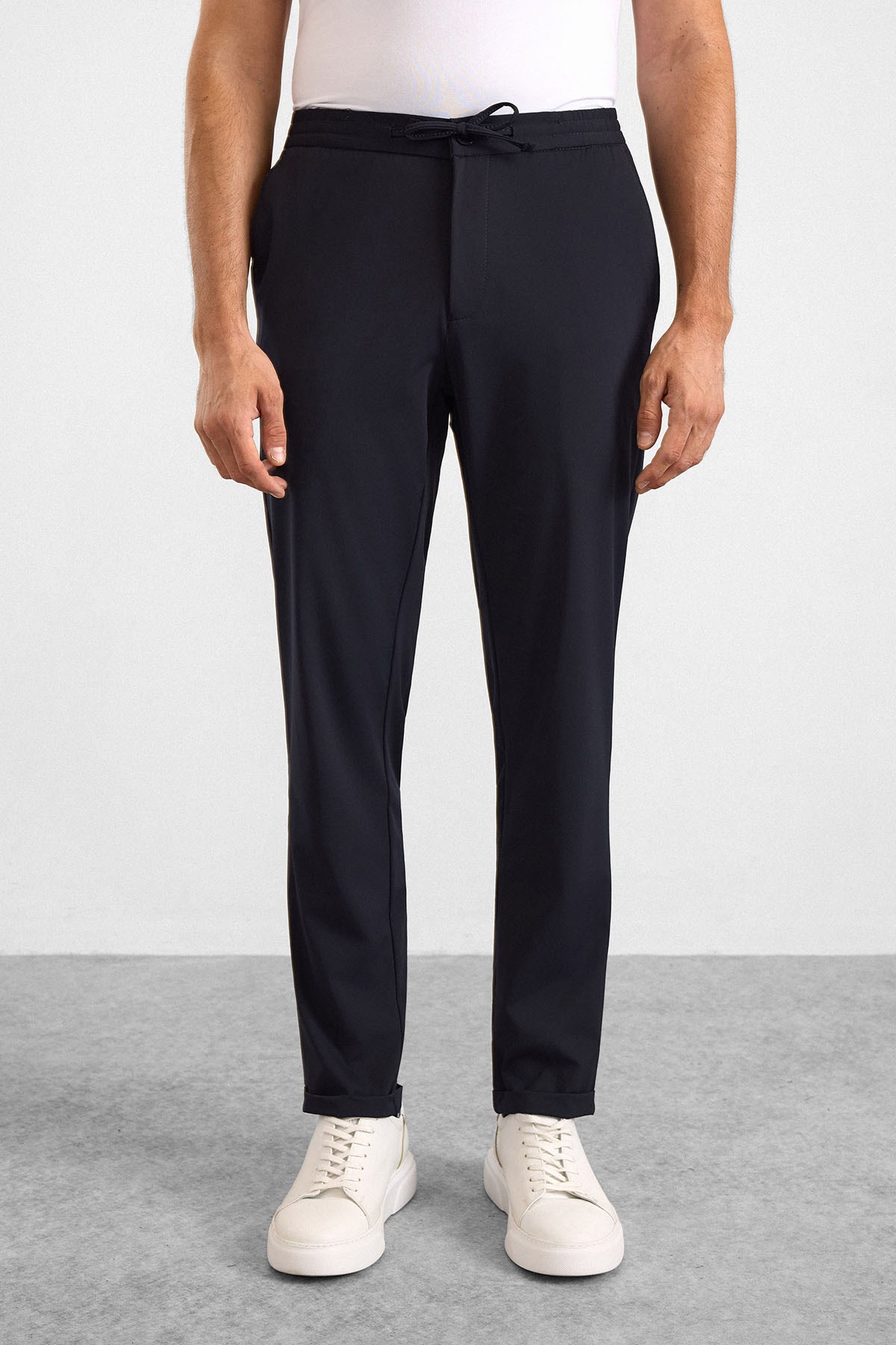 Süvari Lacivert Slim Düz Jogger Pantolon
