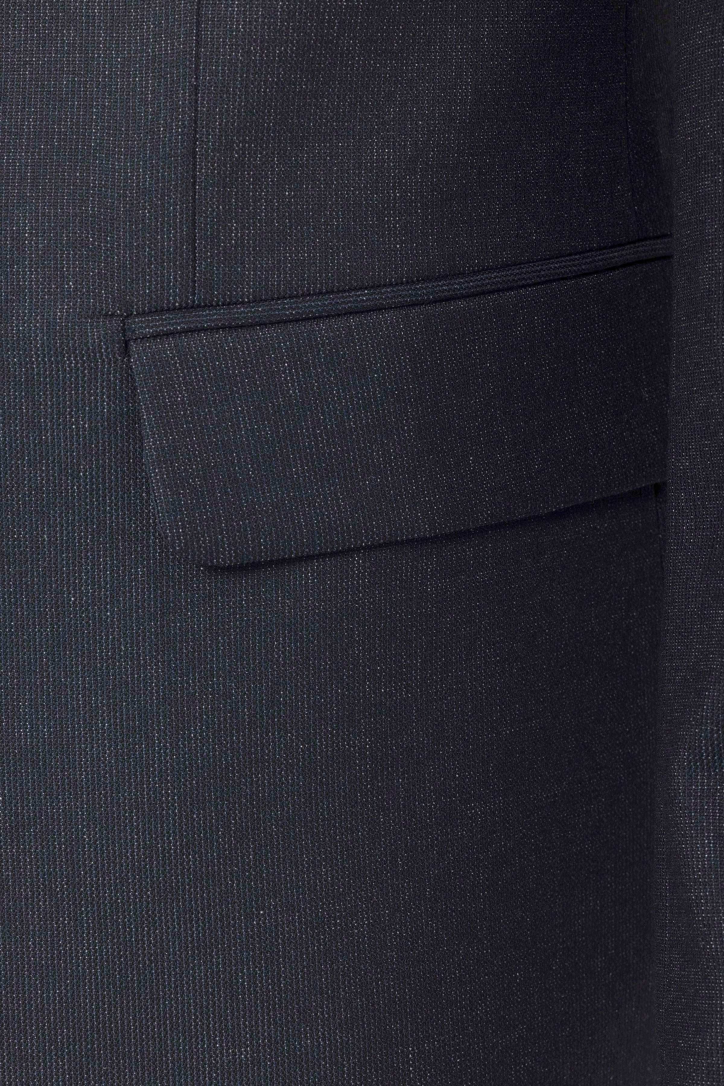 Lacivert Slim Fit Desenli Sivri Yaka 6 Drop Klasik Takım Elbise