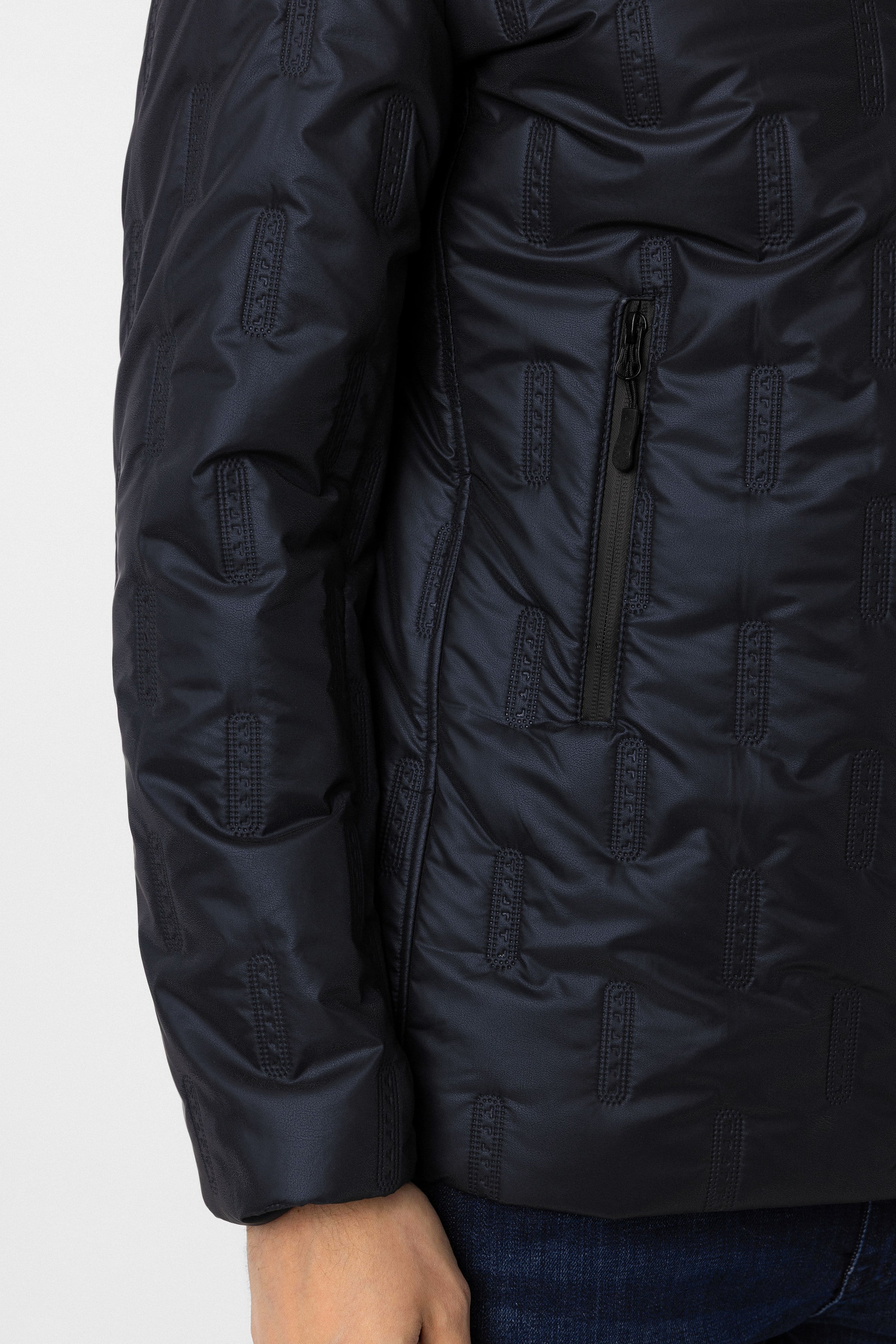 Lacivert Slim Kapitone Mont