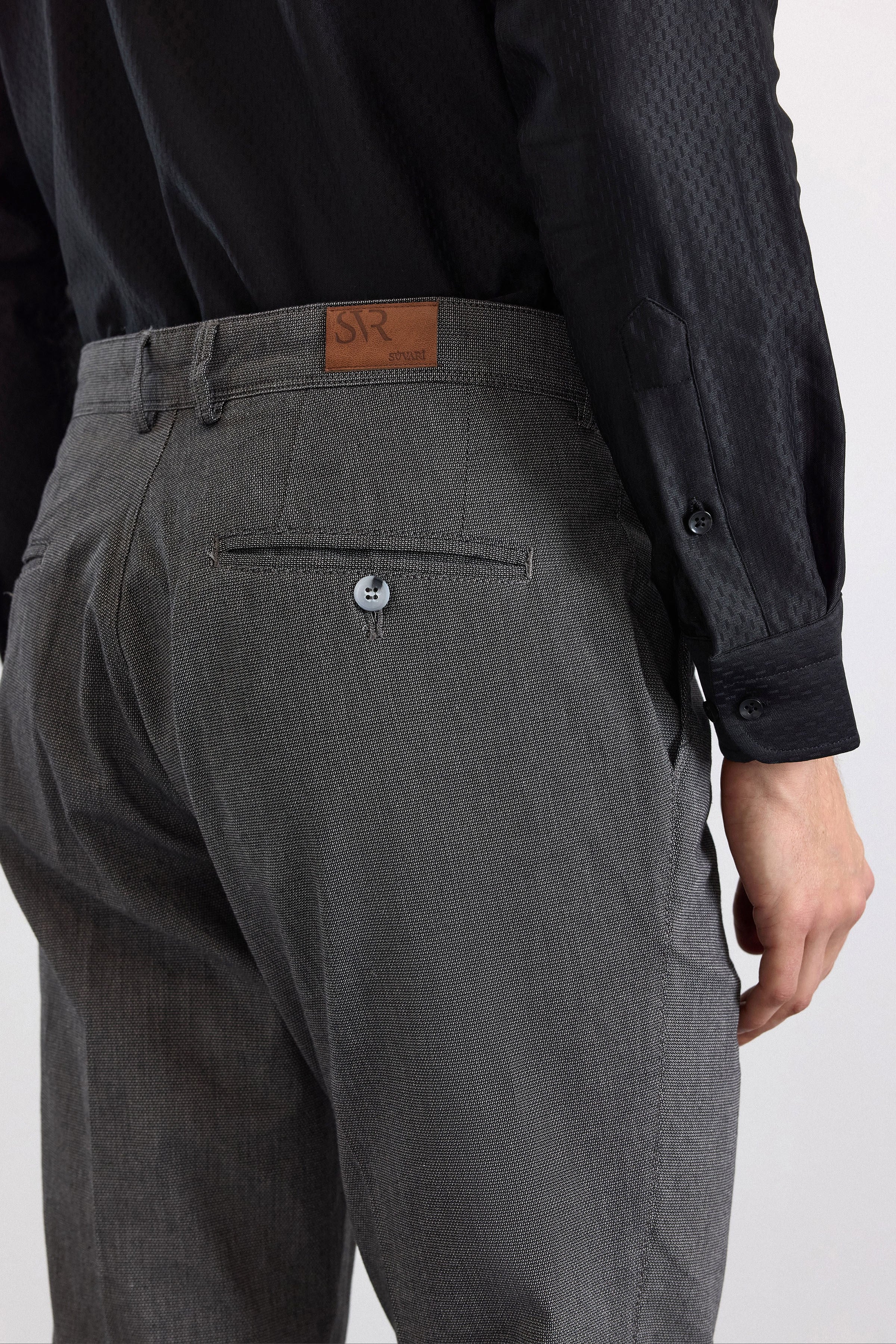 Süvari Siyah Regular Casual Pantolon görsel 4