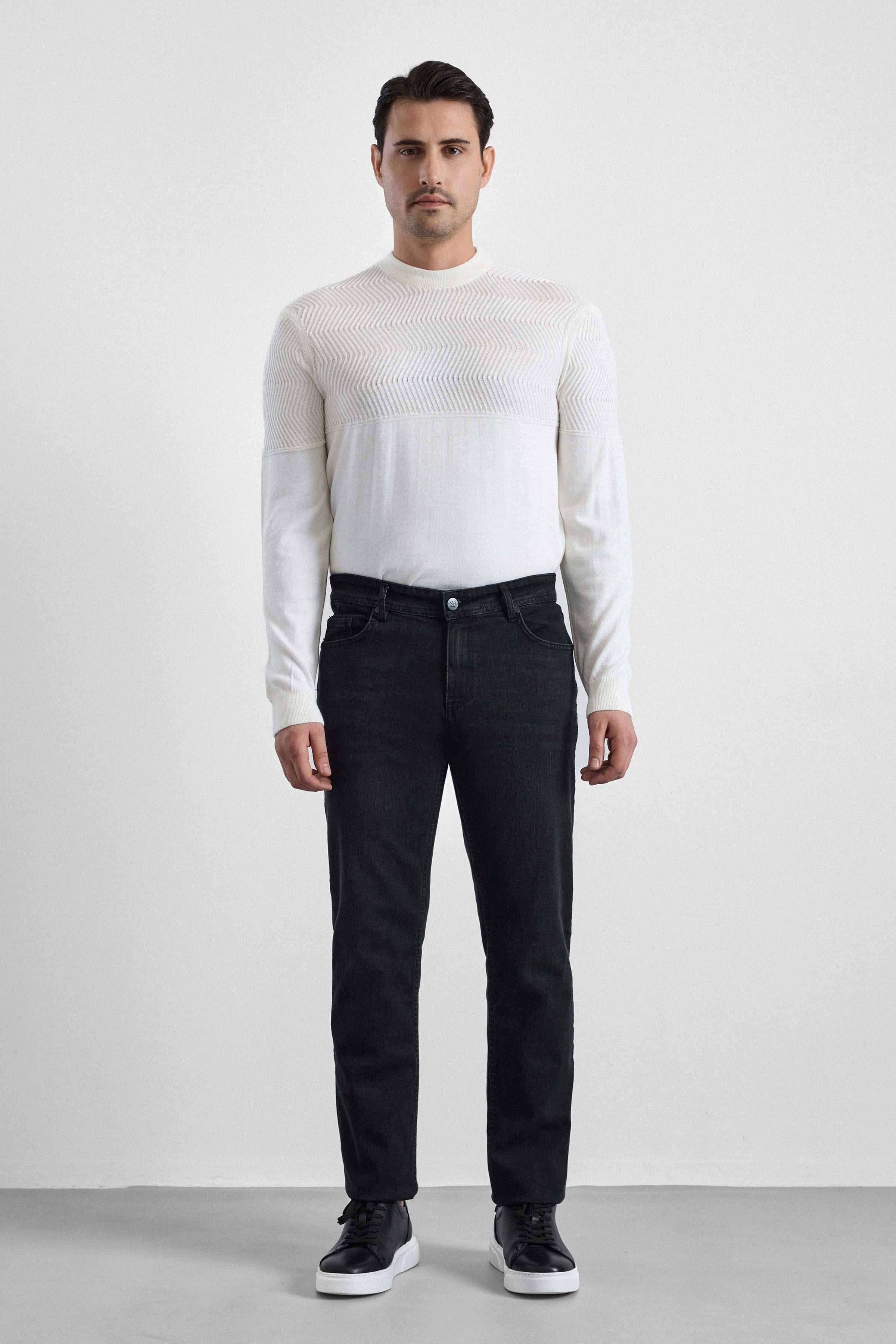 Süvari Siyah Regular Denim Pantolon görsel 2
