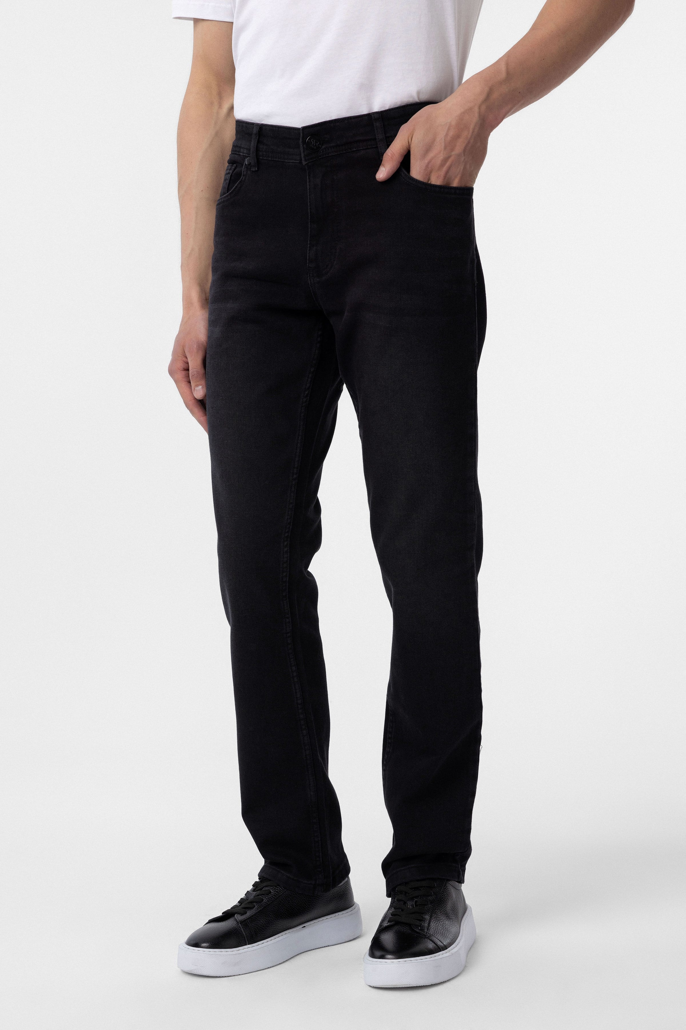 Süvari Siyah Regular Denim Pantolon görsel 2