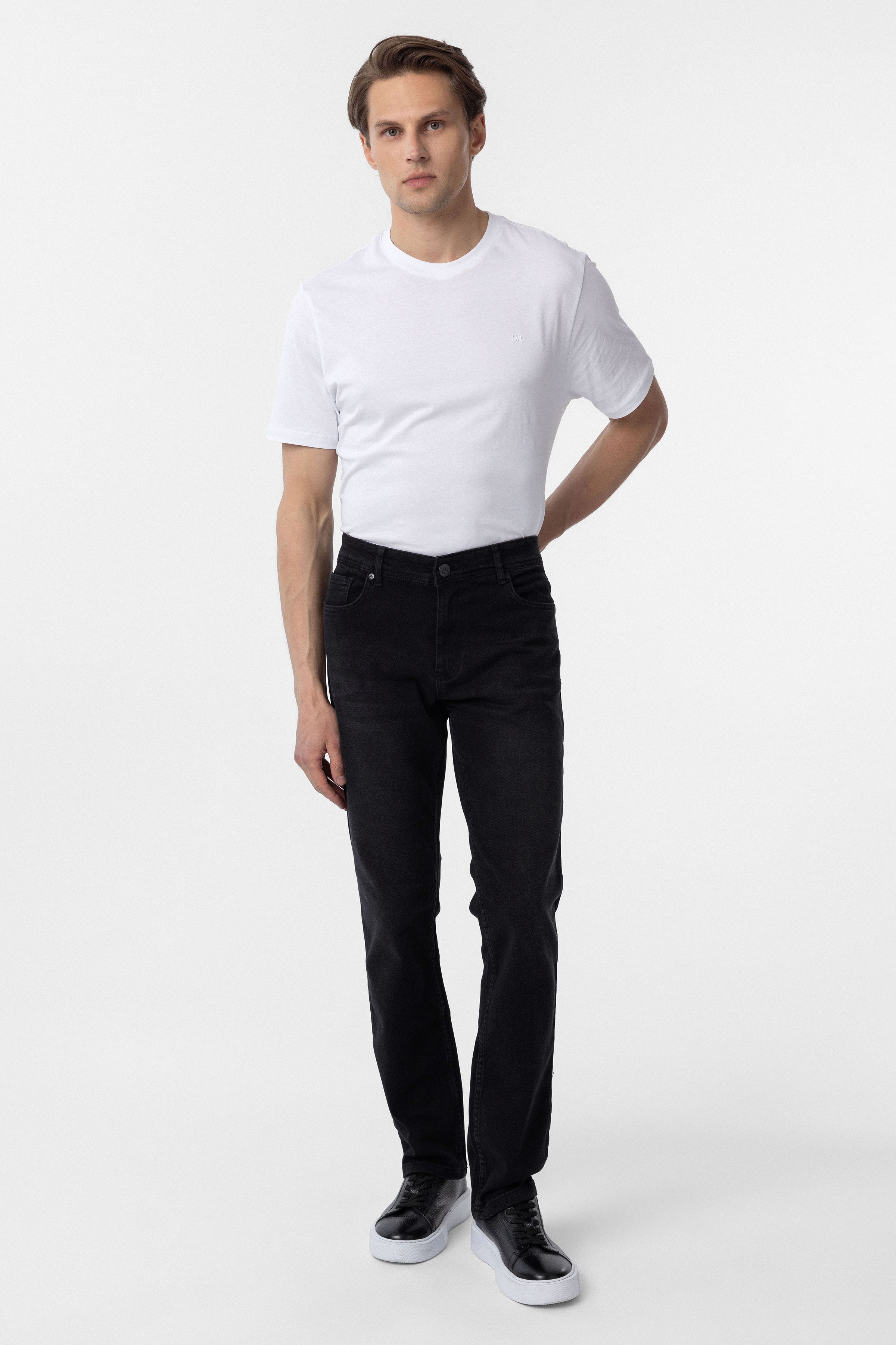Süvari Siyah Regular Denim Pantolon