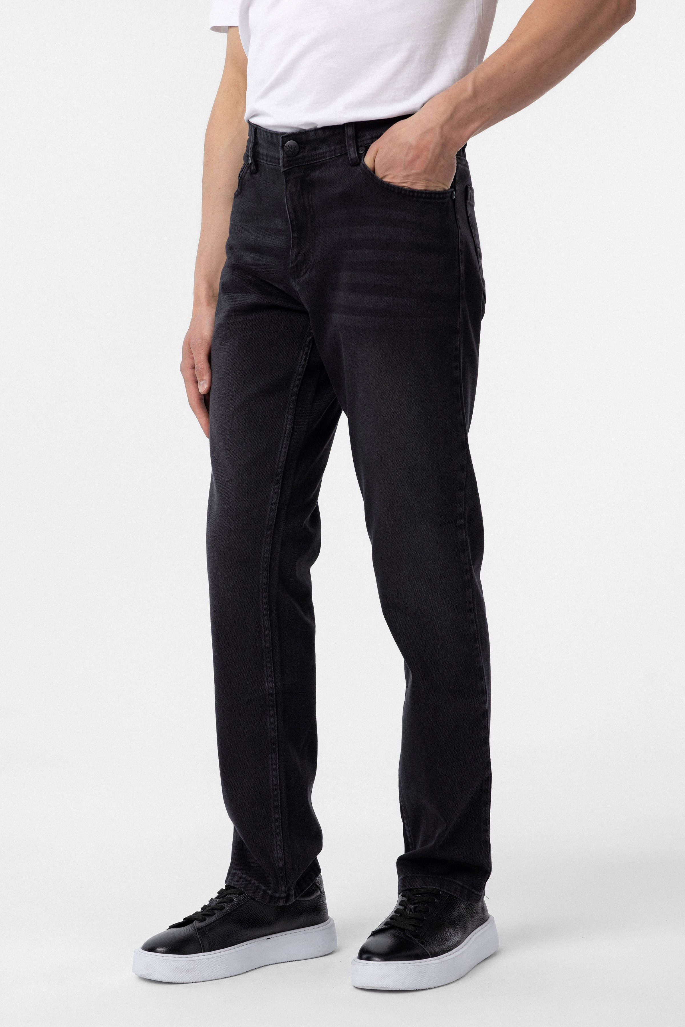Süvari Siyah Regular Denim Pantolon görsel 3