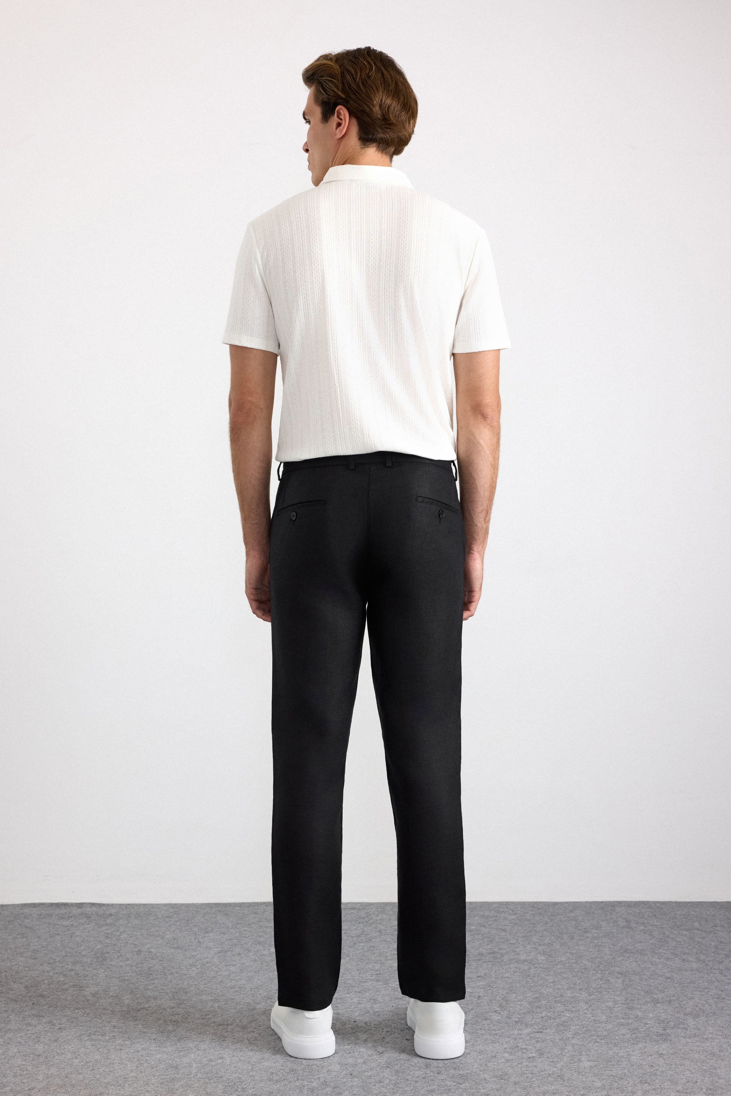 Süvari Siyah Regular Düz Normal Bel Standart Jogger Pantolon görsel 5