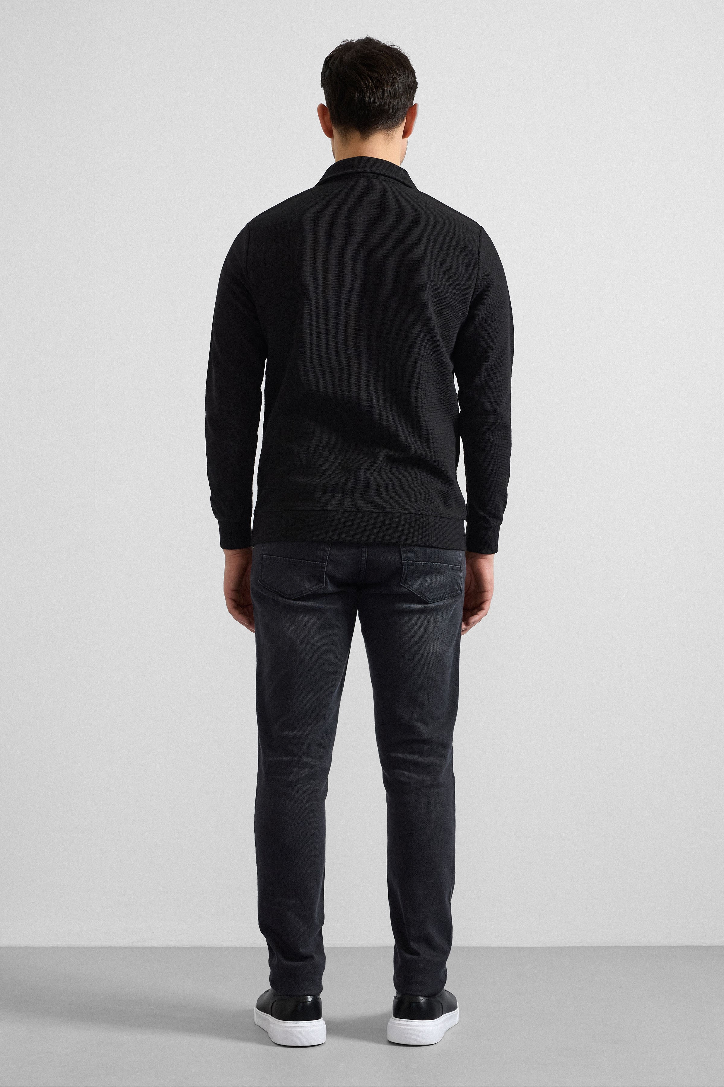 Süvari Siyah Regular Düz Yarım Balıkçı Yaka Sweatshirt görsel 4