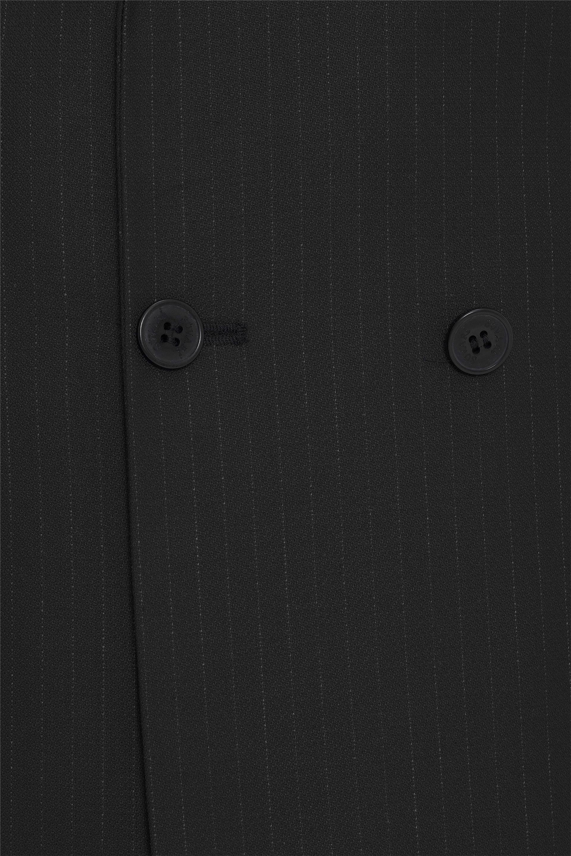 Siyah Slim Fit Desenli Sivri Yaka 6 Drop Klasik Takım Elbise