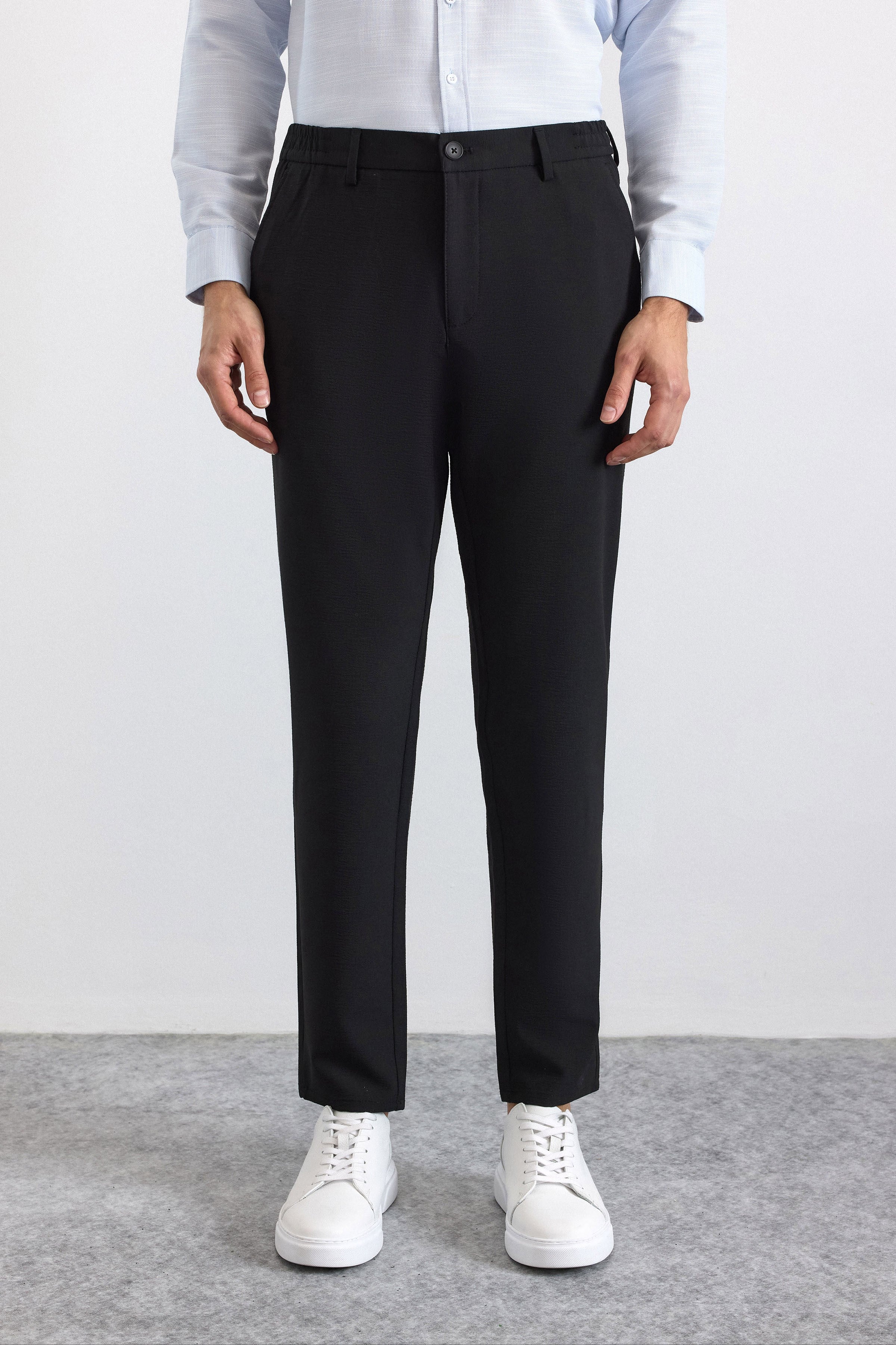 Siyah Slim Düz Jogger Pantolon
