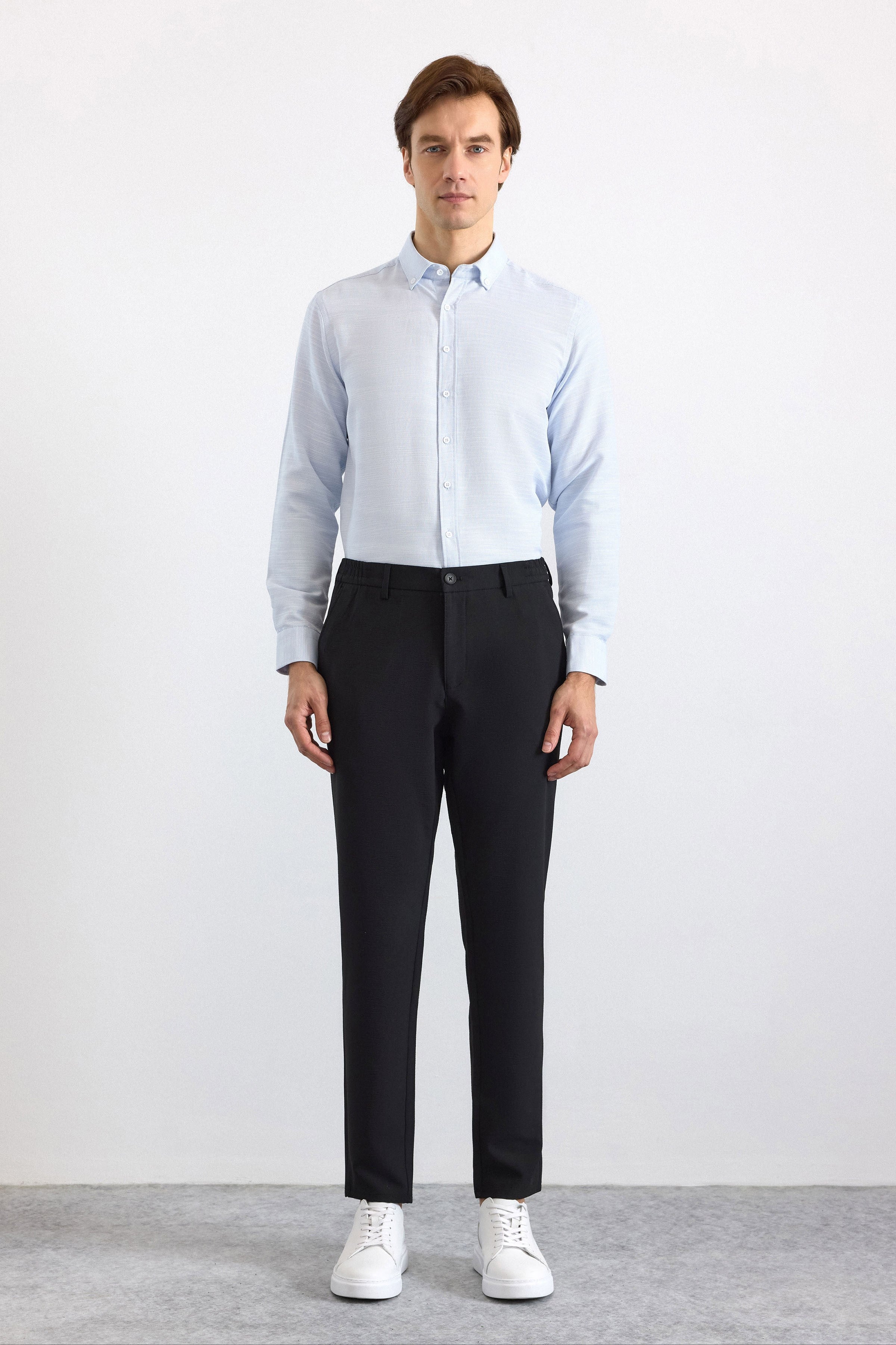 Siyah Slim Düz Jogger Pantolon