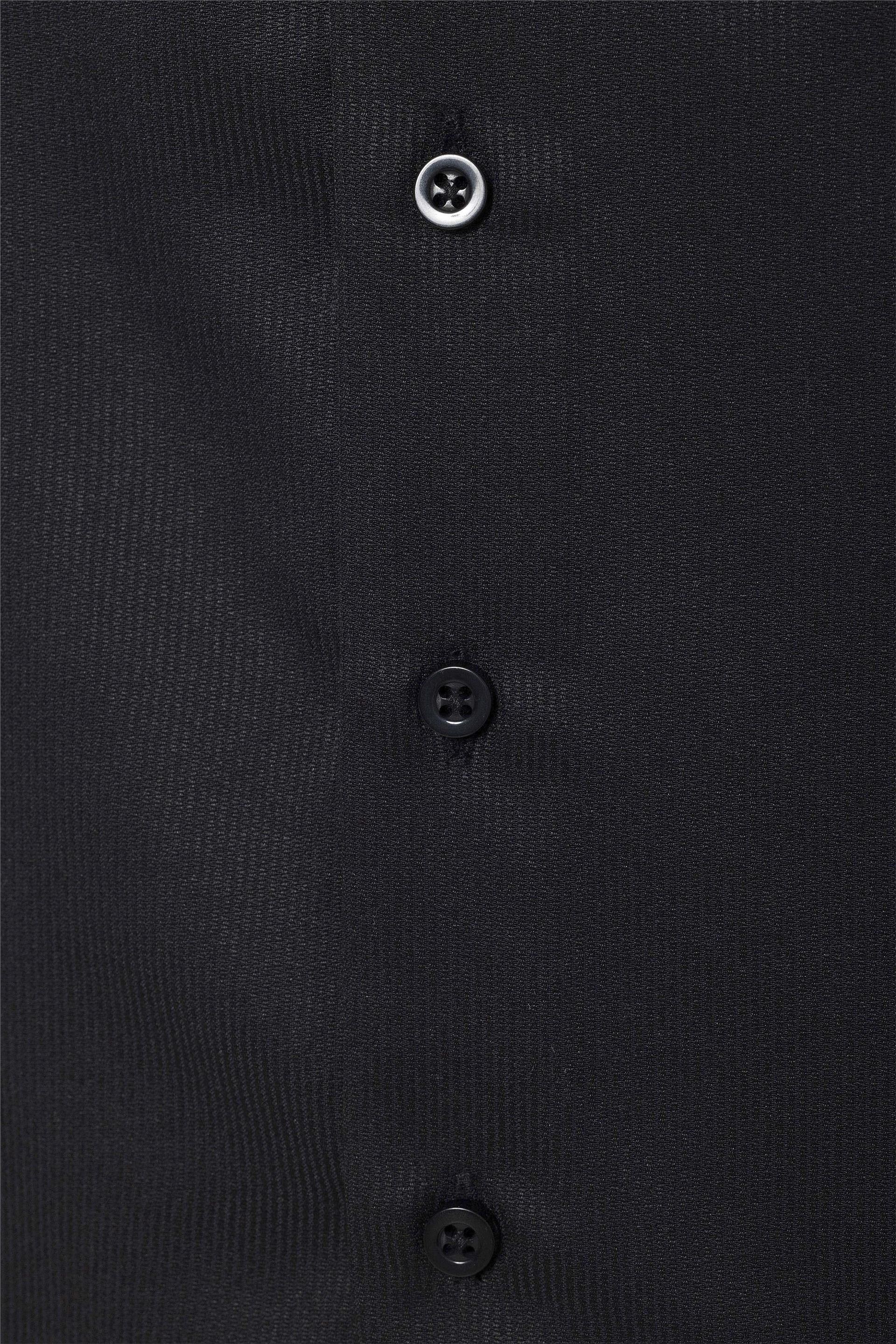 Siyah Slim Fit Düz Klasik Yaka Gömlek