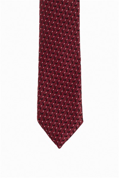 Açık Bordo Baskılı Kravat