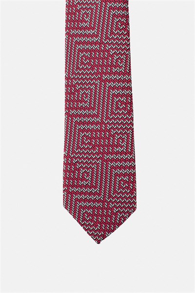 Açık Bordo Baskılı Kravat